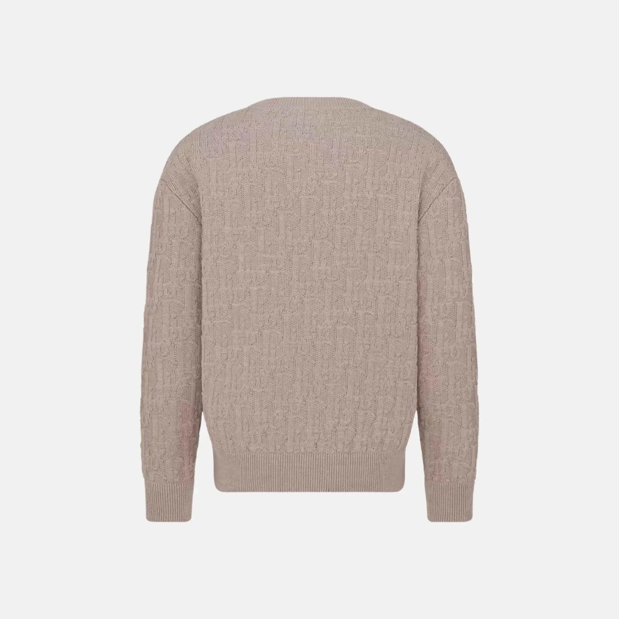 Dior Oblique Sweater In Cotton Blend Jacquard, Beige, Back