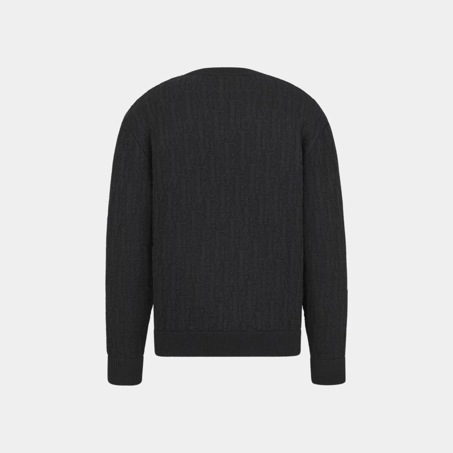 Dior Oblique Sweater In Cotton Blend Jacquard, Black, Back