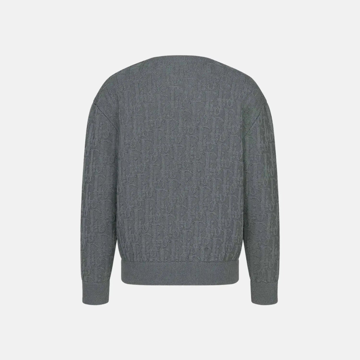 Dior Oblique Sweater In Cotton Blend Jacquard, Gray, Back