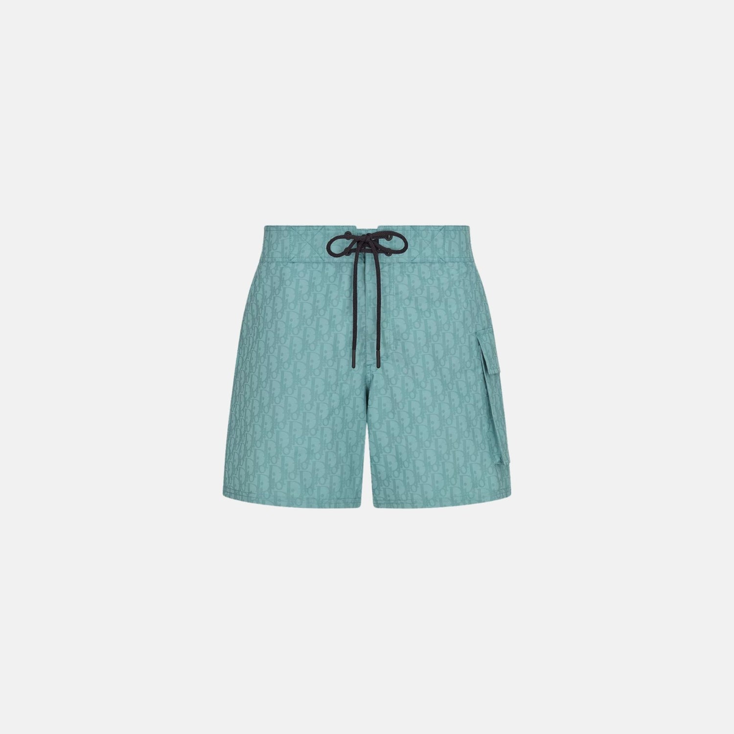 Dior Oblique Swim Shorts In Technical Fabric, Green, Front