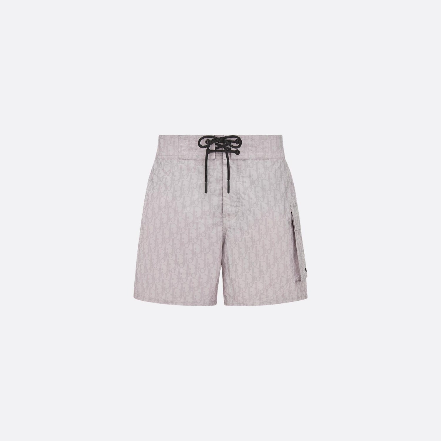 Dior Oblique Swim Shorts In Technical Fabric, Pearl, Front