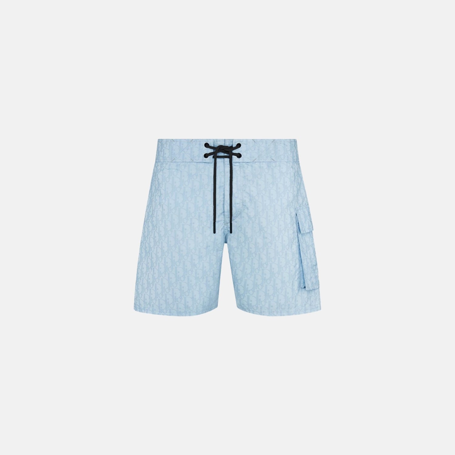 Dior Oblique Swim Shorts In Technical Fabric, Sky Blue, Front