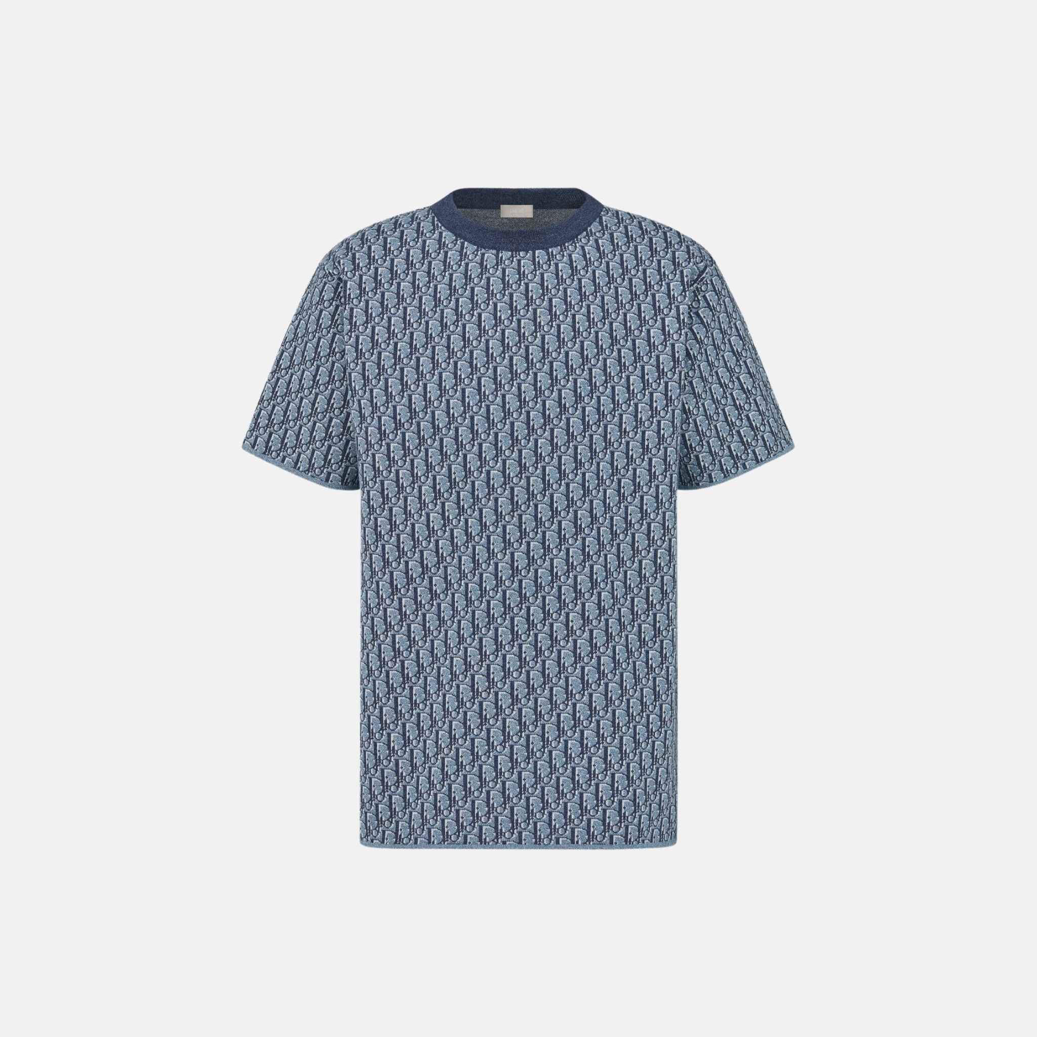 Dior Oblique T Shirt Relaxed Fit In Cotton Jacquard, Front