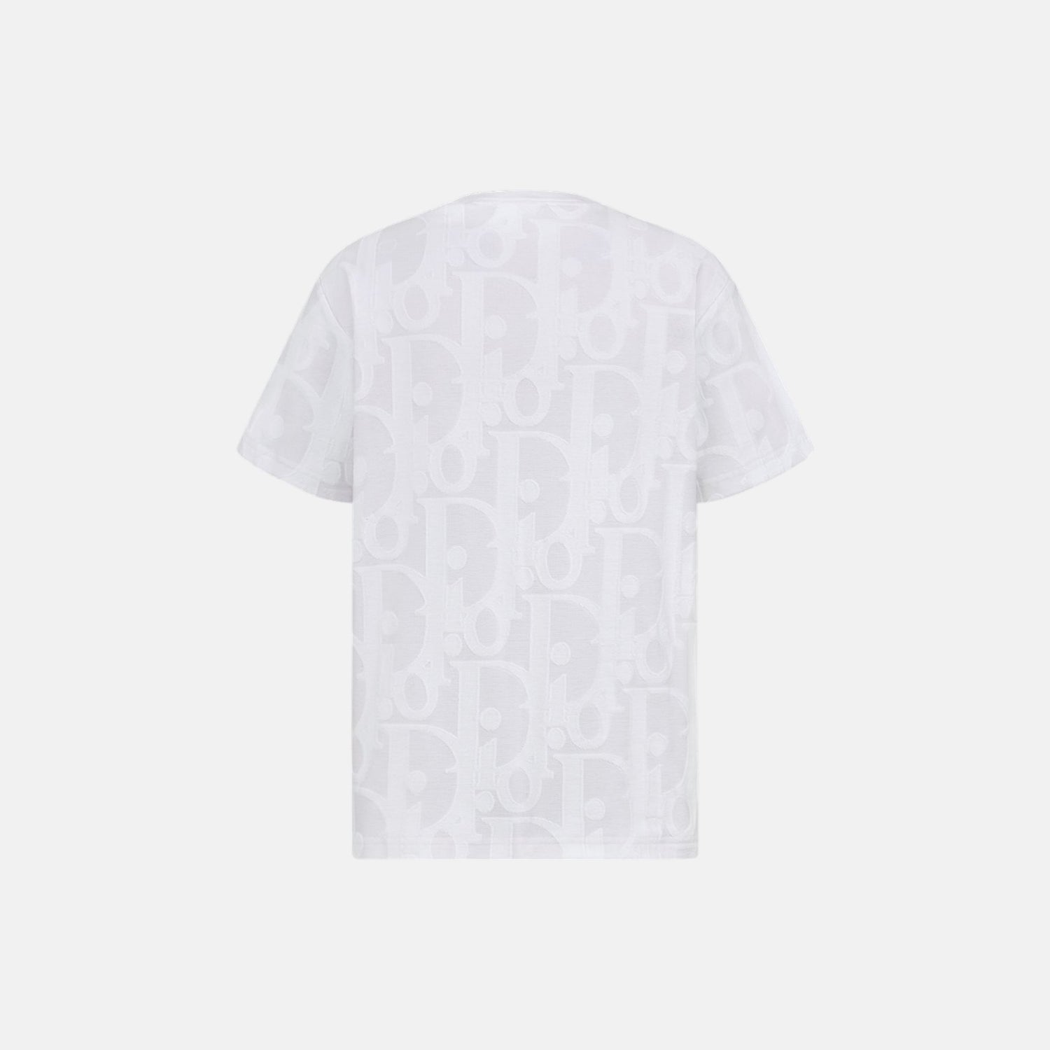 Dior Oblique T Shirt Relaxed Fit In Cotton Jersey, Deep White, Back