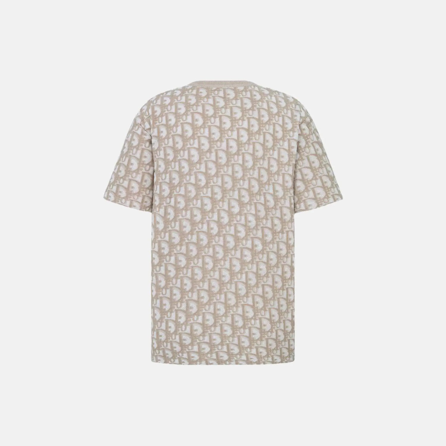 Dior Oblique T Shirt Relaxed Fit In Terry Cotton Jersey, Beige, Back