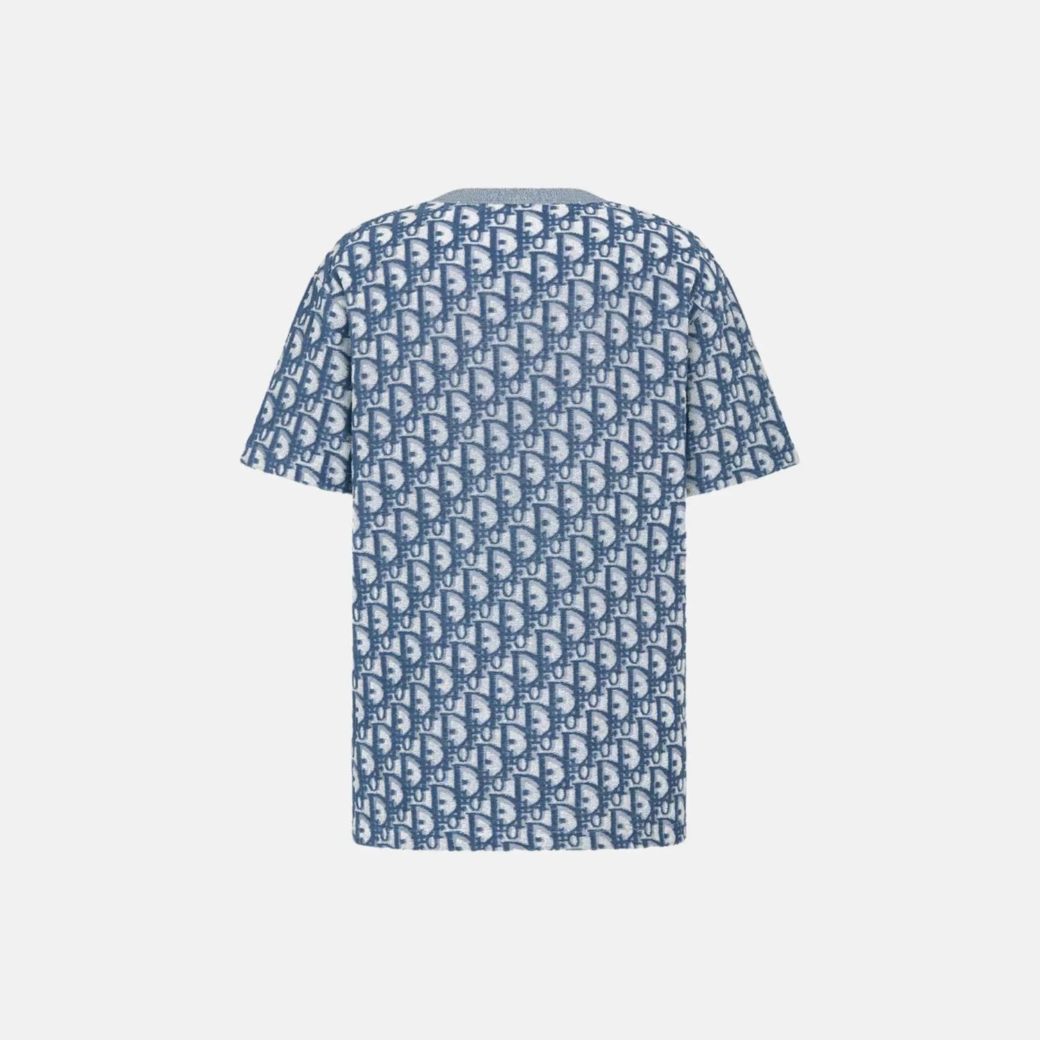 Dior Oblique T Shirt Relaxed Fit In Terry Cotton Jersey, Blue, Back