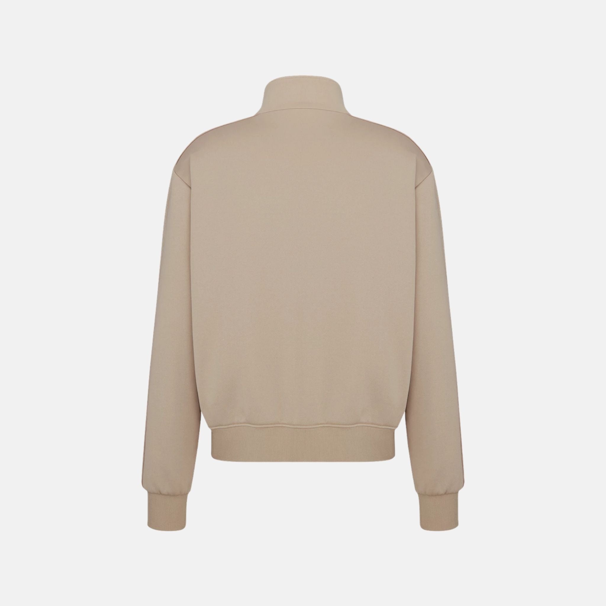 Dior Hooded Track Jacket In Cotton And Cashmere Knit, Beige, Back