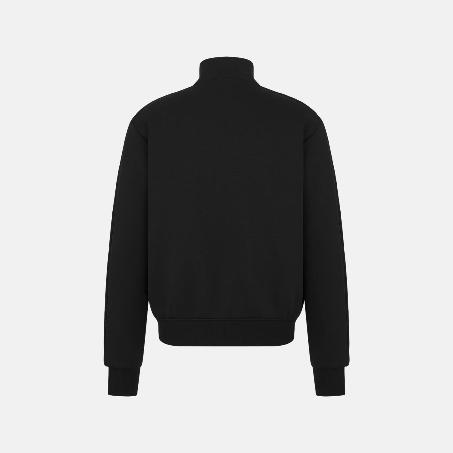 Dior Hooded Track Jacket In Cotton And Cashmere Knit, Black, Back
