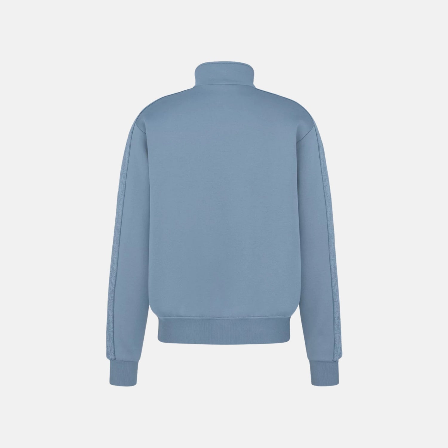 Dior Hooded Track Jacket In Cotton And Cashmere Knit, Sky Blue, Back
