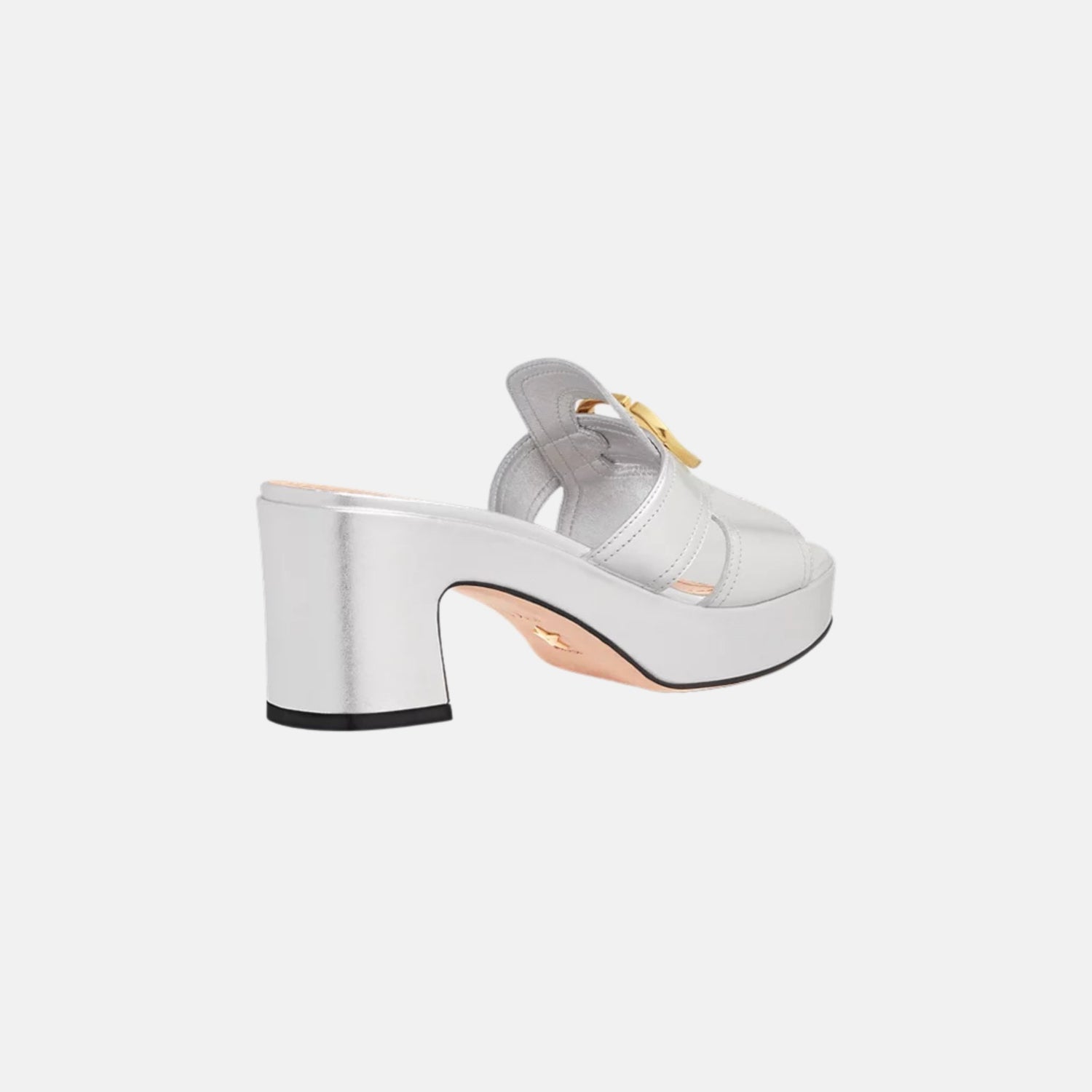 صندل Or 30 Montaigne Platform من جلد عجل مطلي