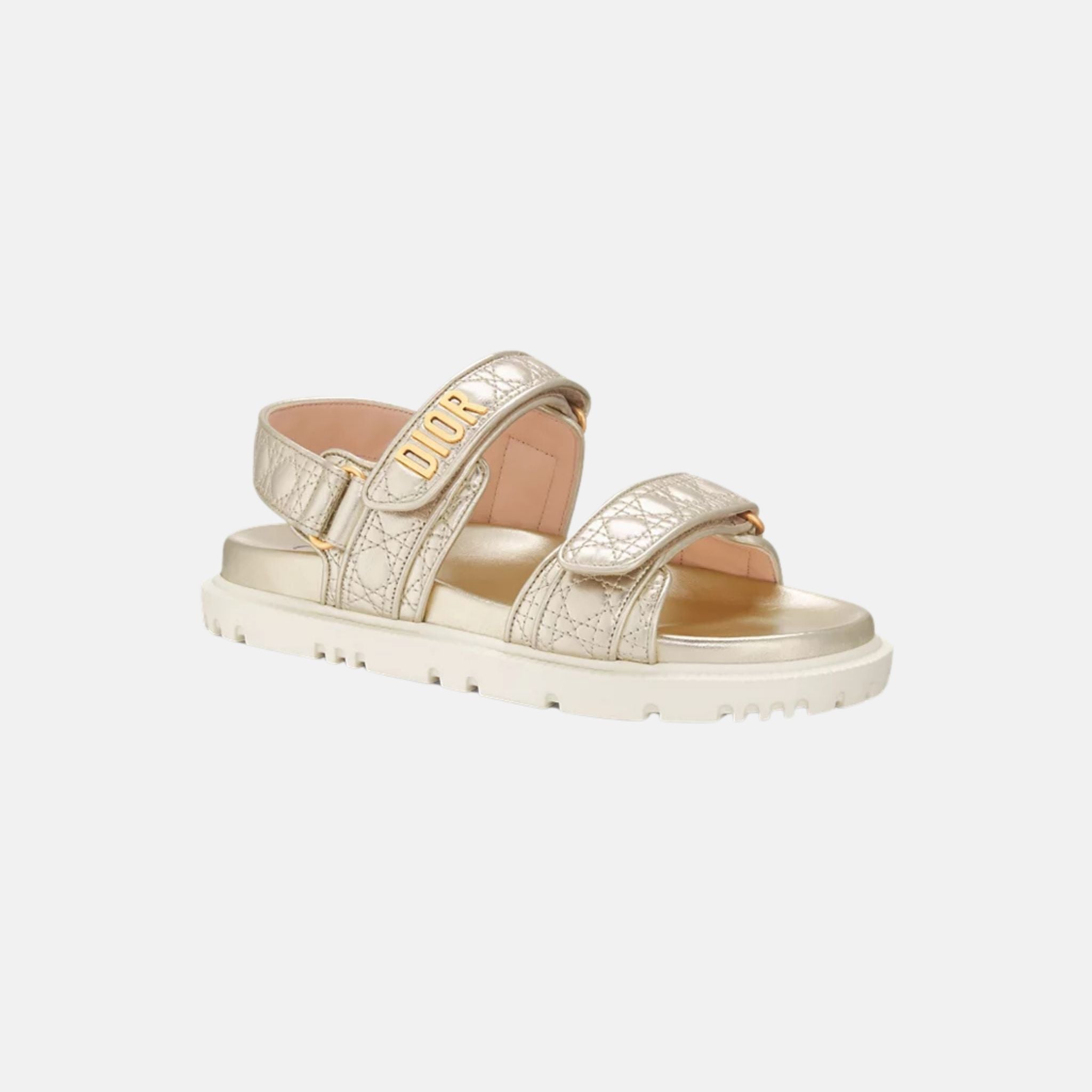 Dior Or Dioract Sandal In Quilted Laminated Sheepskin, Front