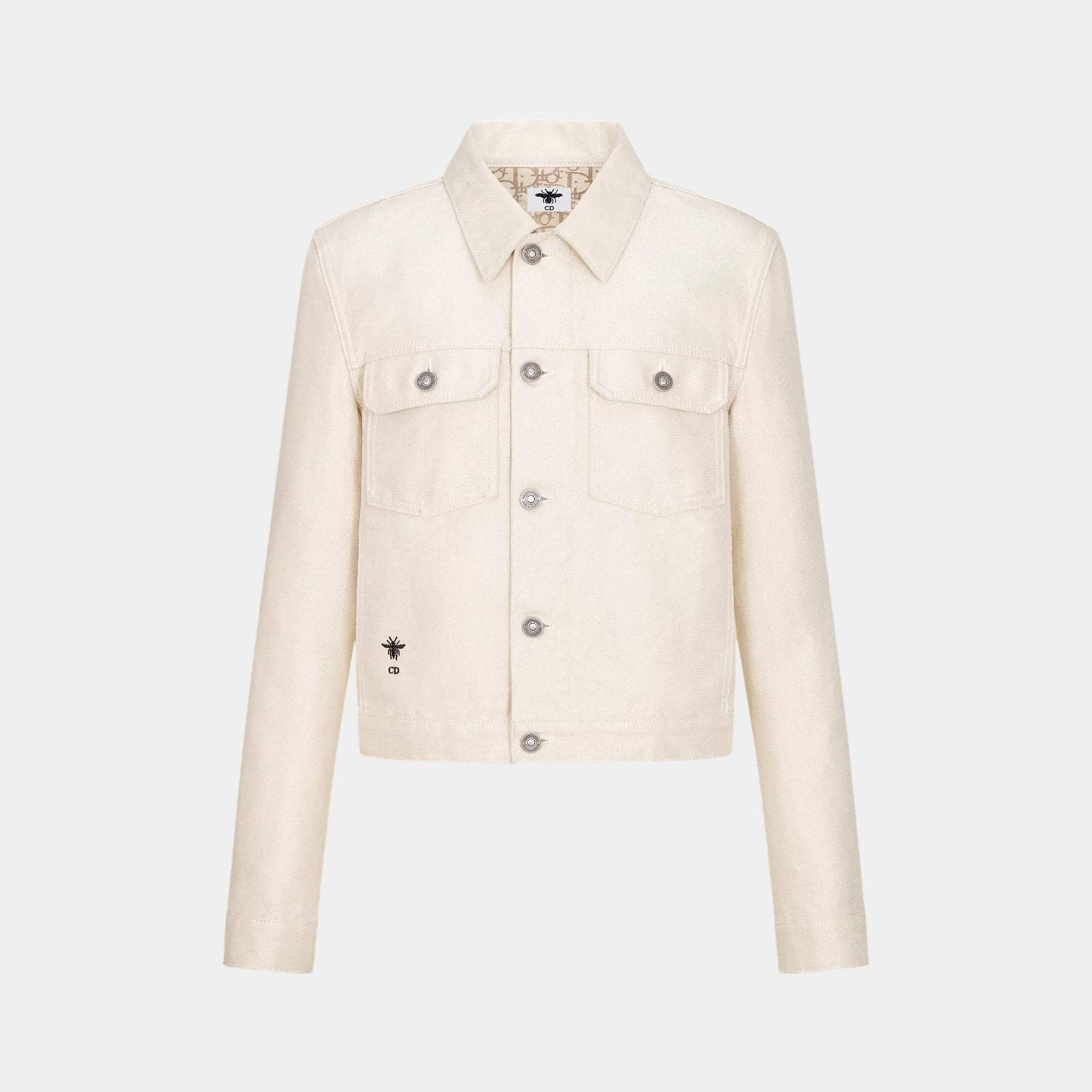 Dior Or Jacket Gold-Tone Cotton-Blend Denim, Front