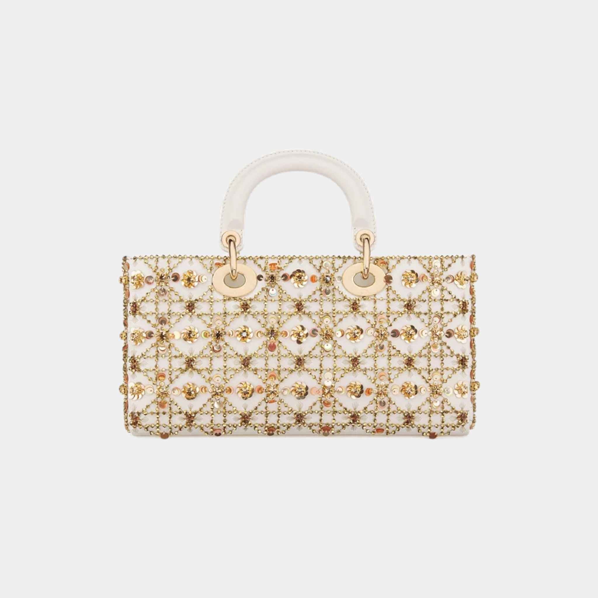 Dior Or Medium Lady D-Joy Bag With Gold-Tone Sequins, Back