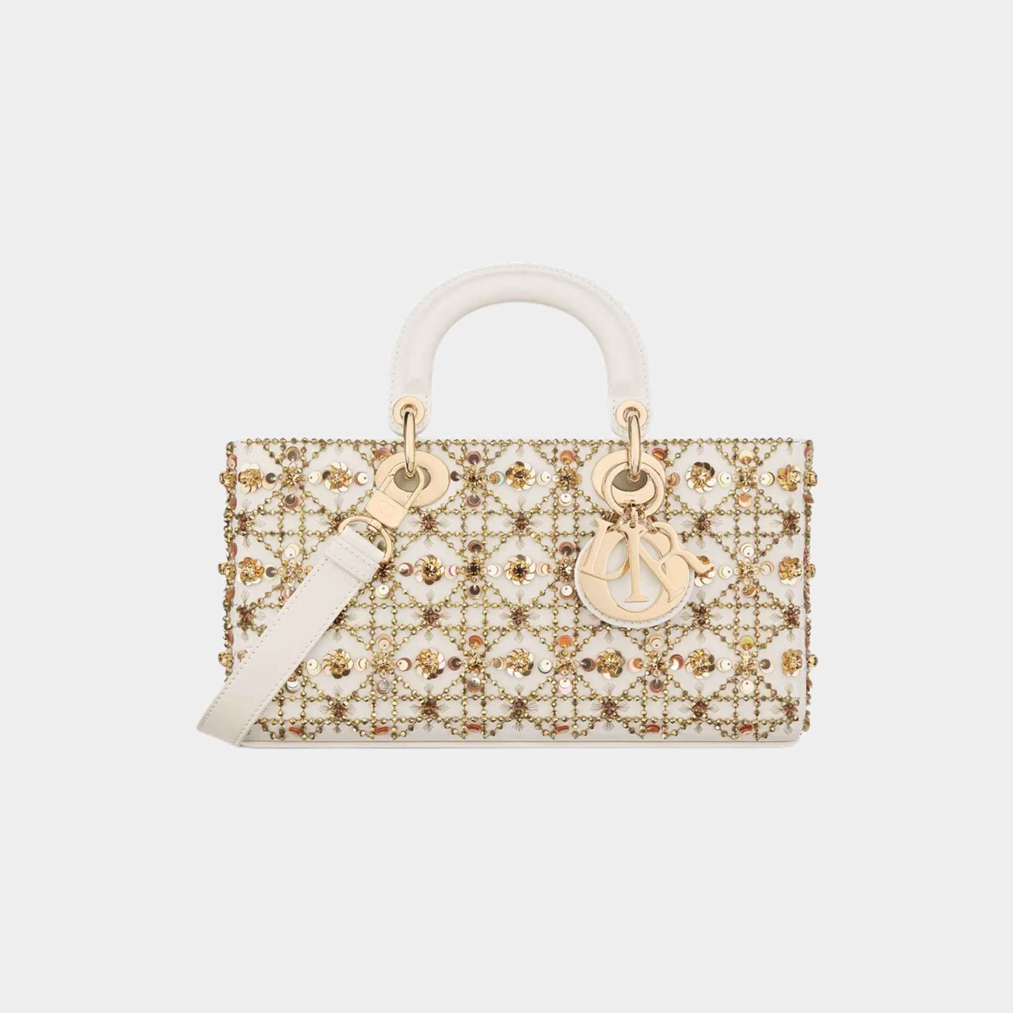 Dior Or Medium Lady D-Joy Bag With Gold-Tone Sequins, Front