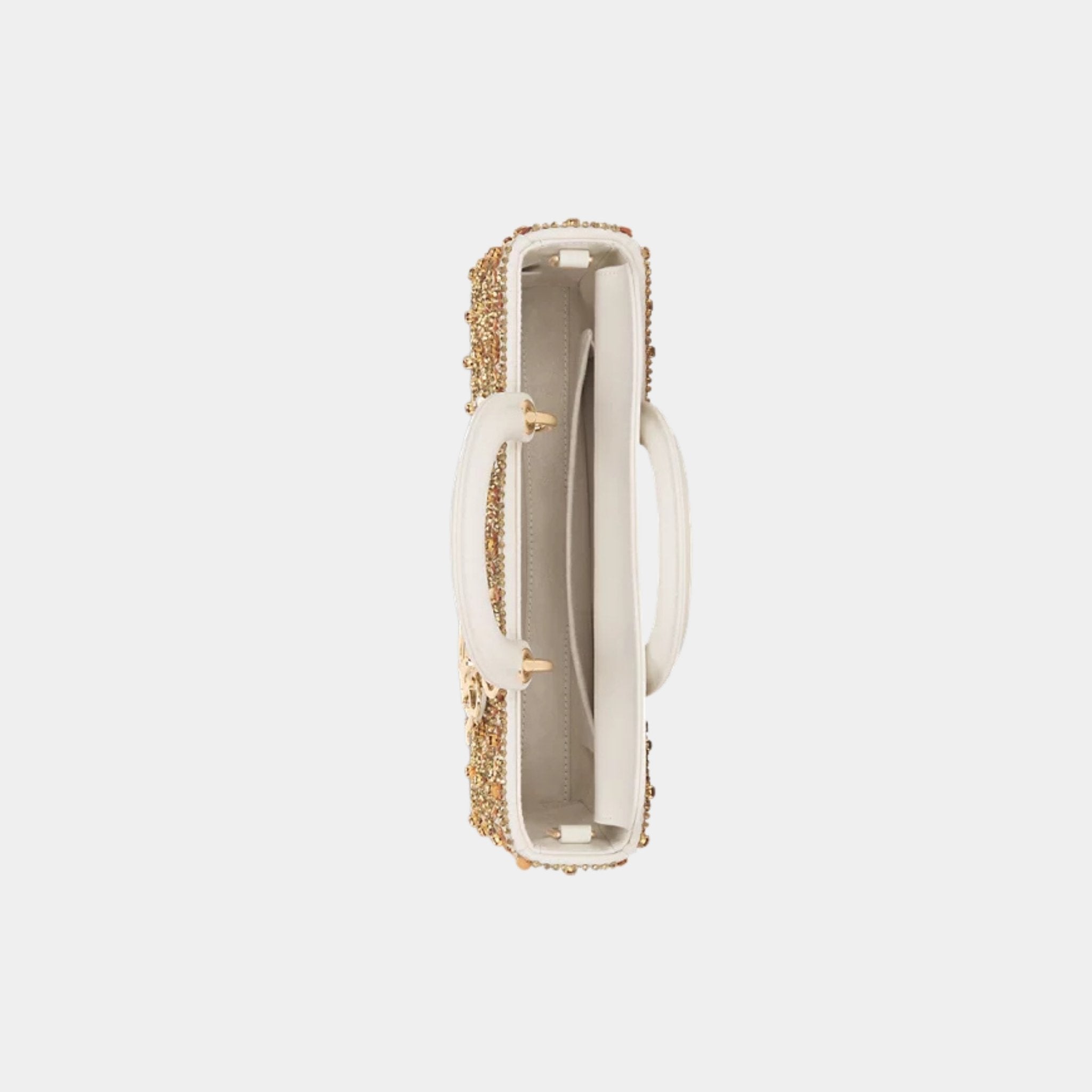 Dior Or Medium Lady D-Joy Bag With Gold-Tone Sequins, Top