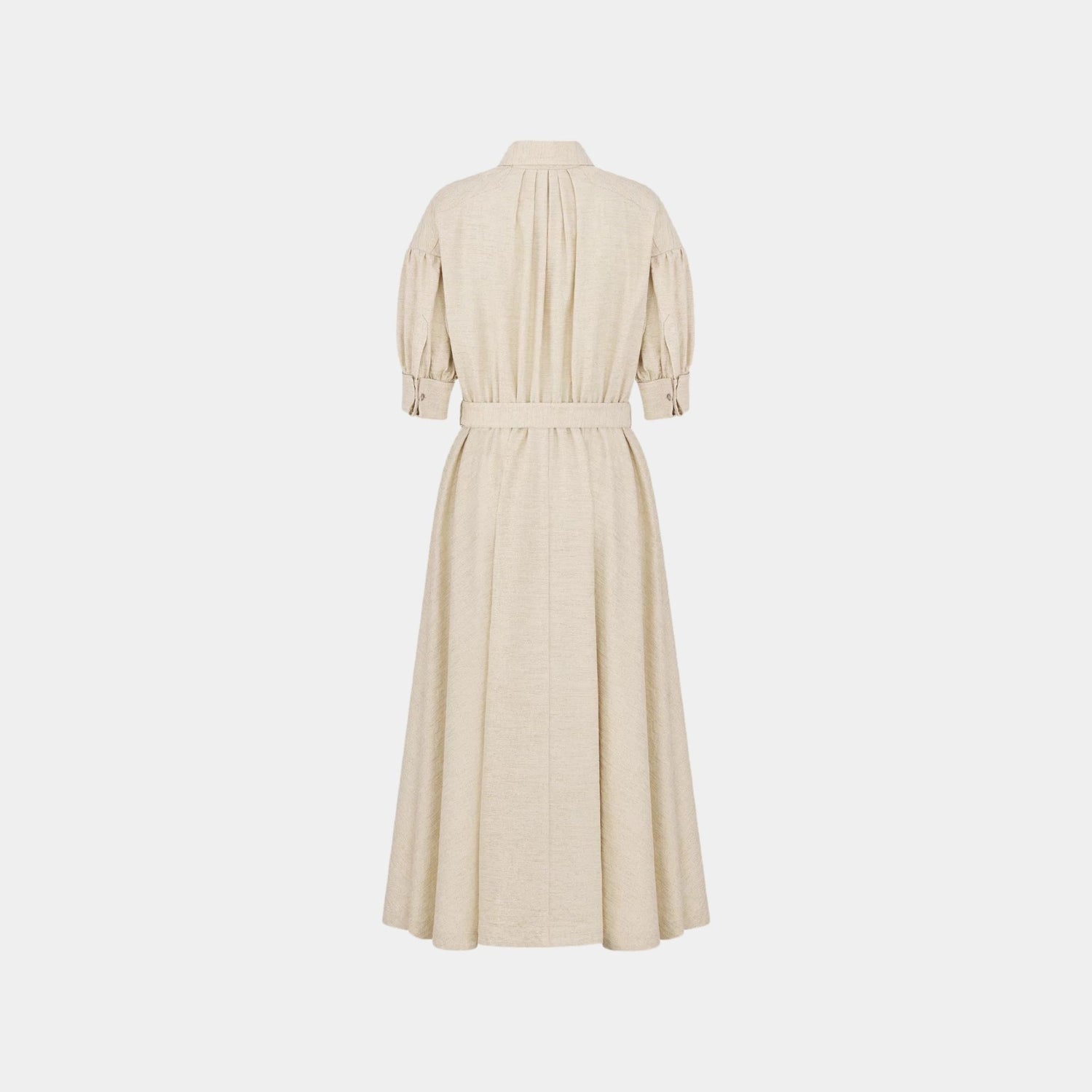 Dior Or Mid-Length Flared Dress Gold-Tone Cotton Denim, Back