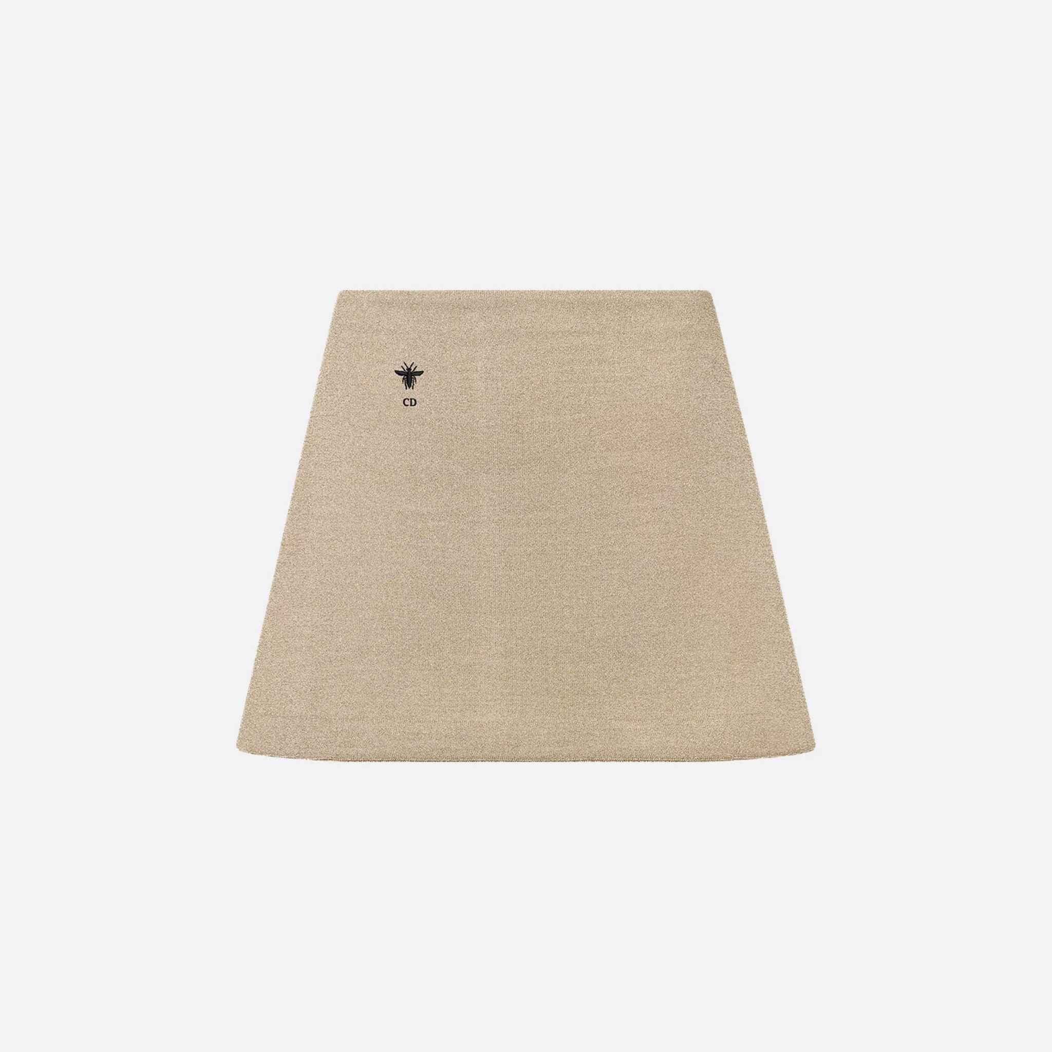 Dior Or Miniskirt Gold-Tone Technical Knit, Front