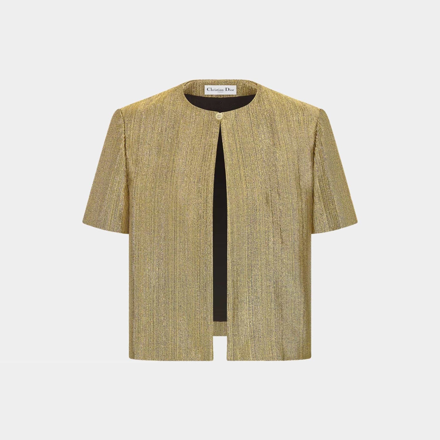 Dior Or Short-Sleeved Jacket Gold-Tone Technical Fabric, Front