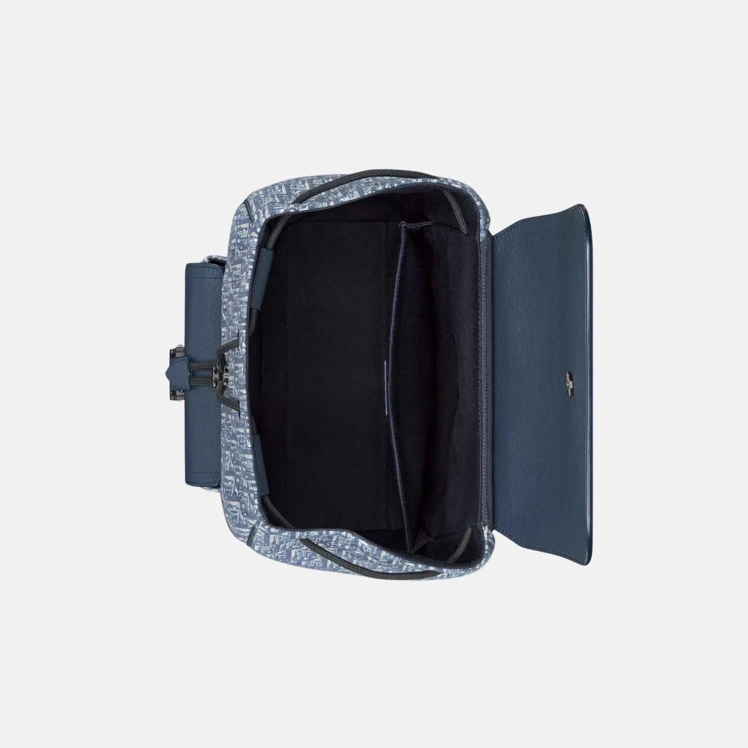 Dior Saddle Flap Backpack in Oblique and Grained Calfskin, Blue, Inside