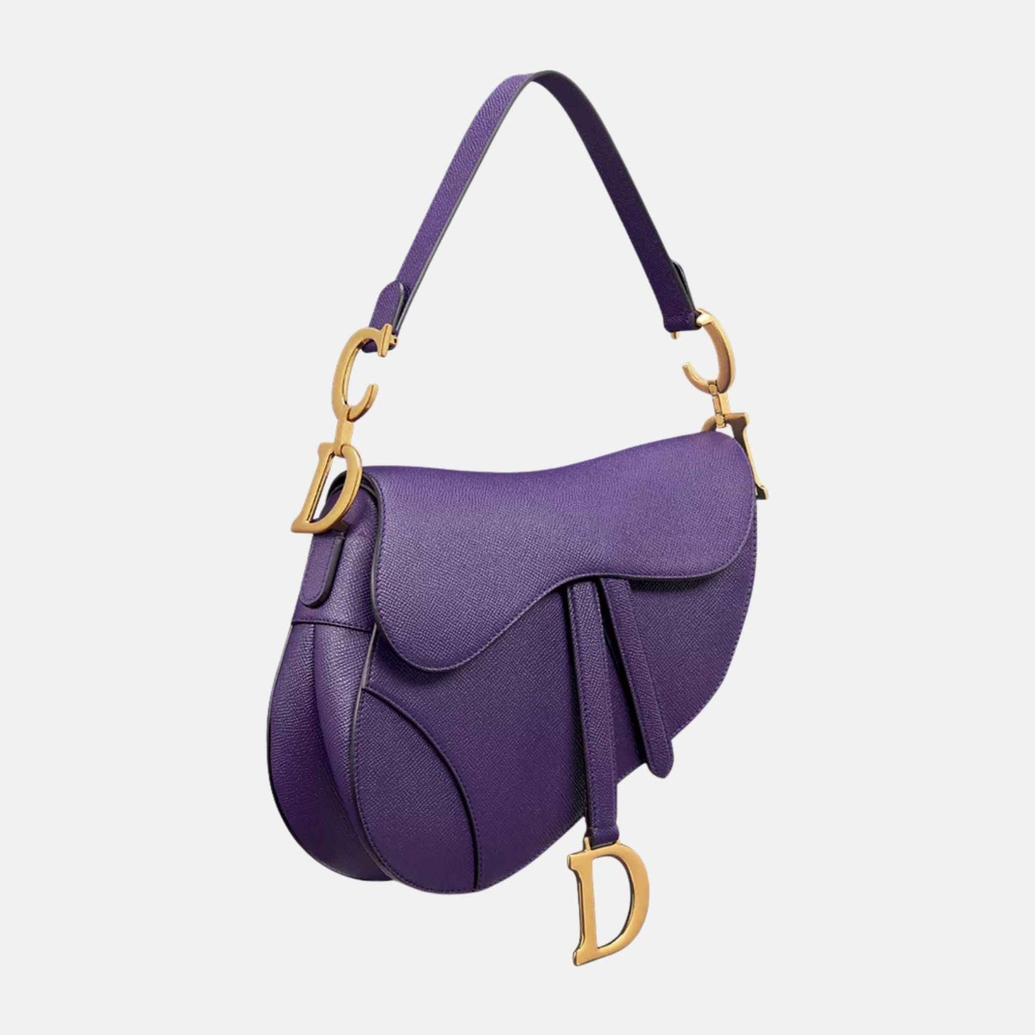 Dior Saddle Bag With Strap, Purple, Side