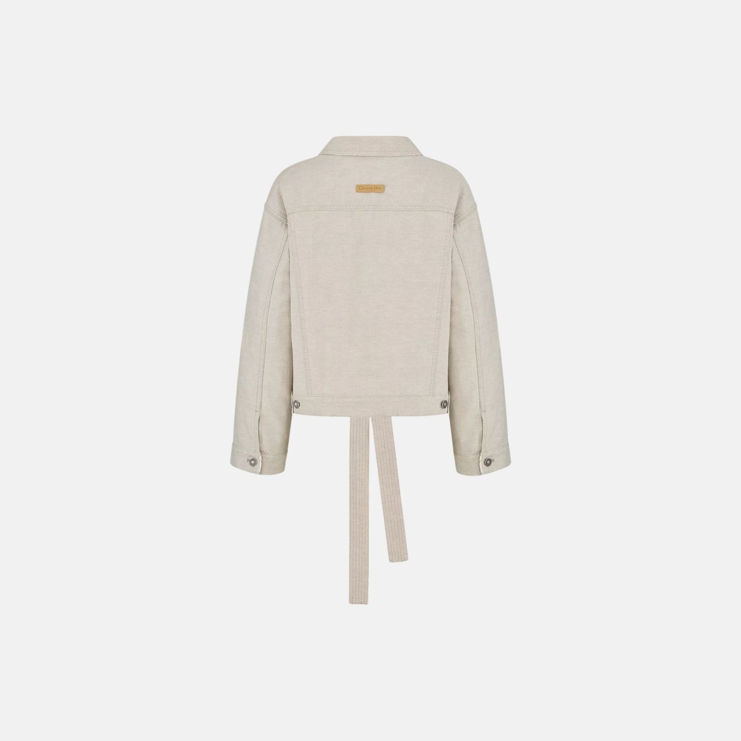 Dior Short Belted Jacket In Cotton And Linen Denim, Back