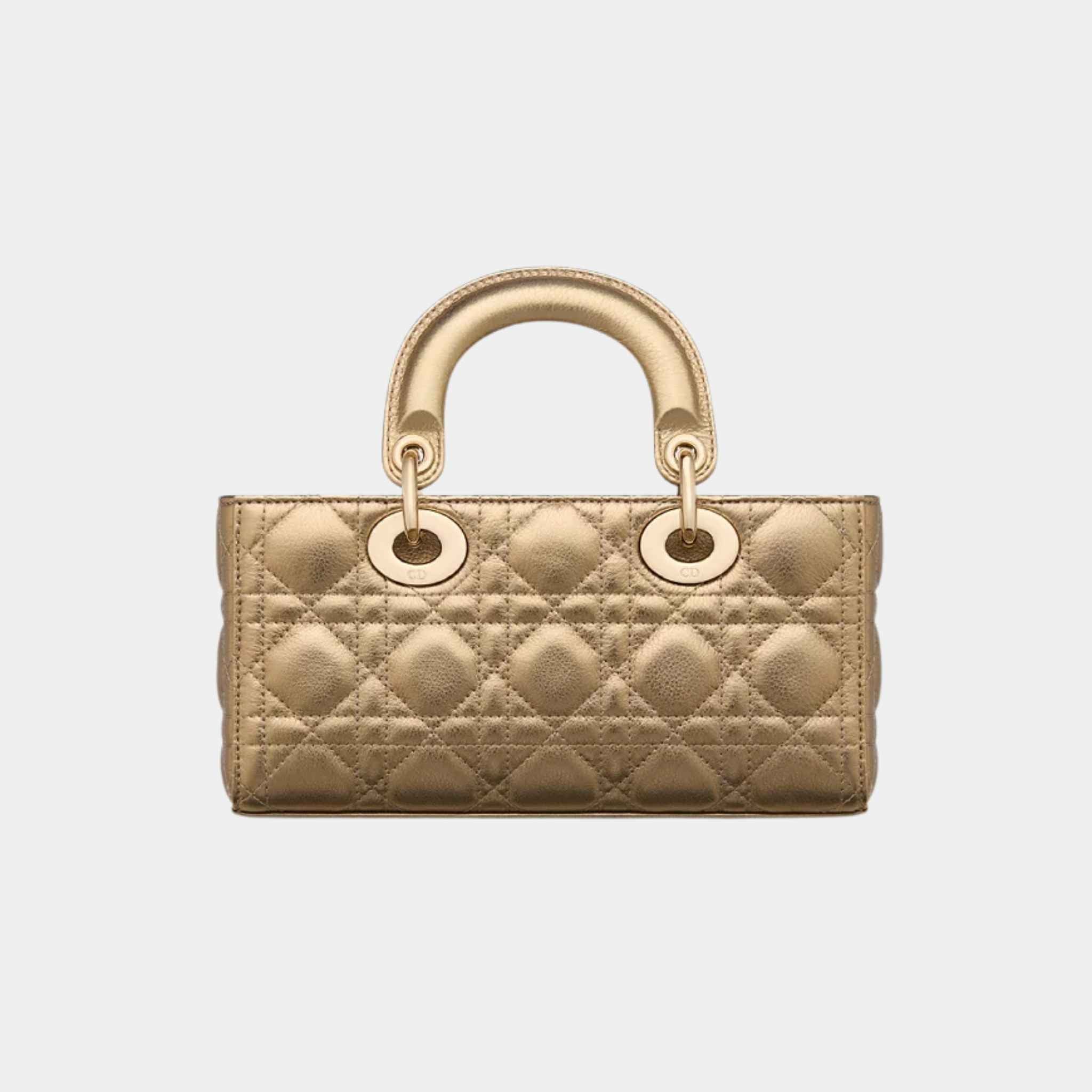 Dior Small Lady D-Joy Bag Cannage Calfskin, Bronze, Back
