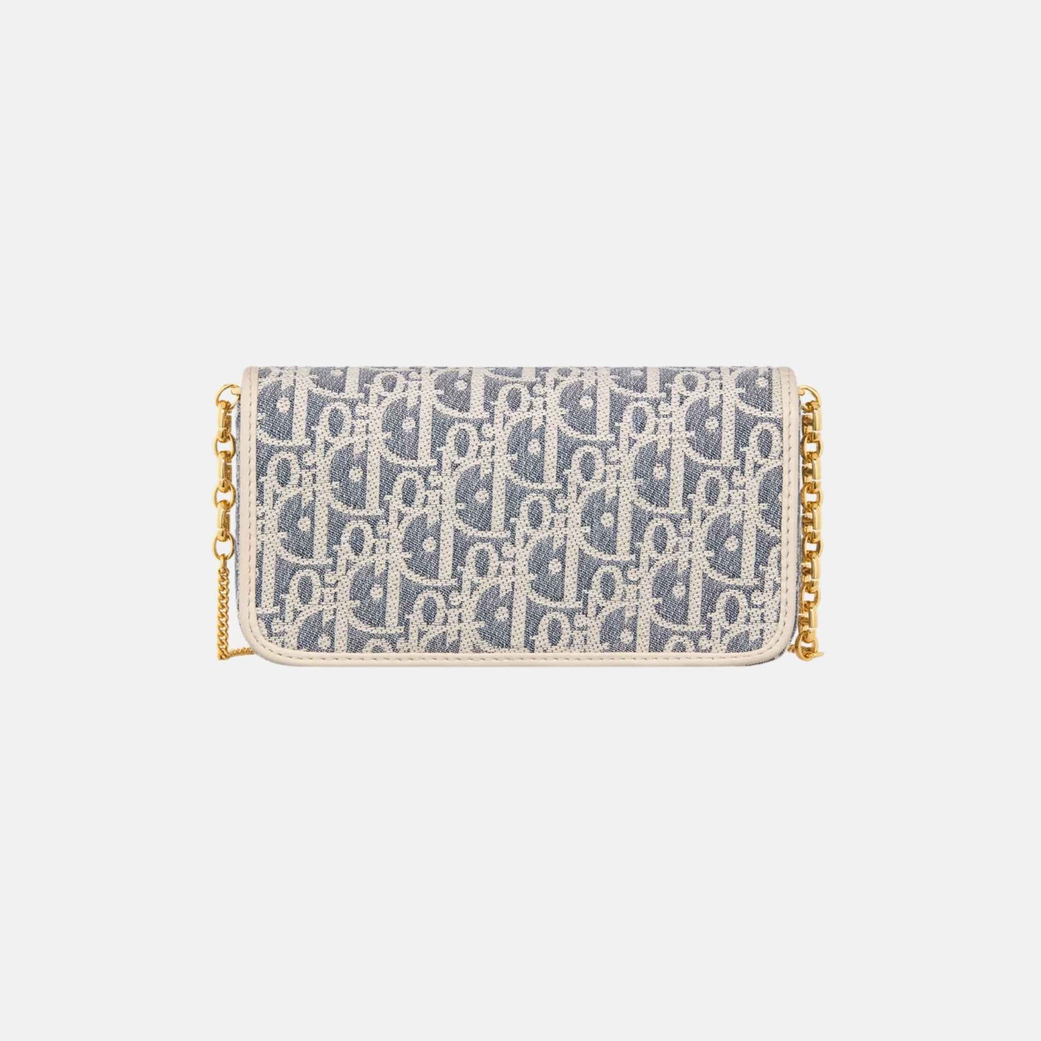Dior Small Miss Caro Pouch With Chain In Dior Oblique And Calfskin, Back