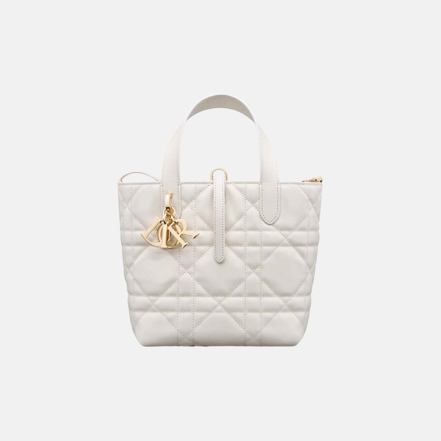 Dior Small Toujours Vertical Tote Bag, Front, Latte