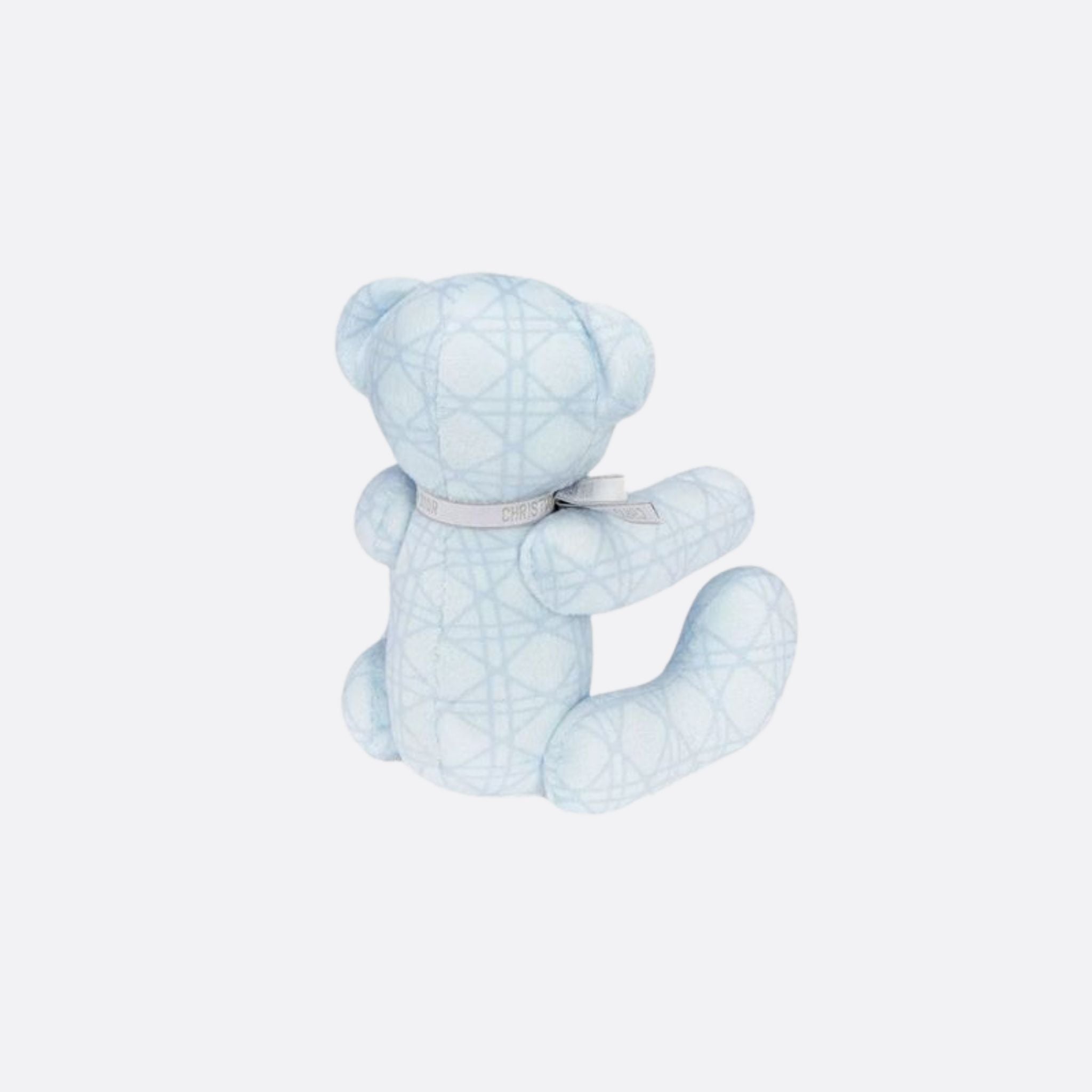 Dior Teddy Bear Light Blue Cannage Velvet, LightBlue, BackViews