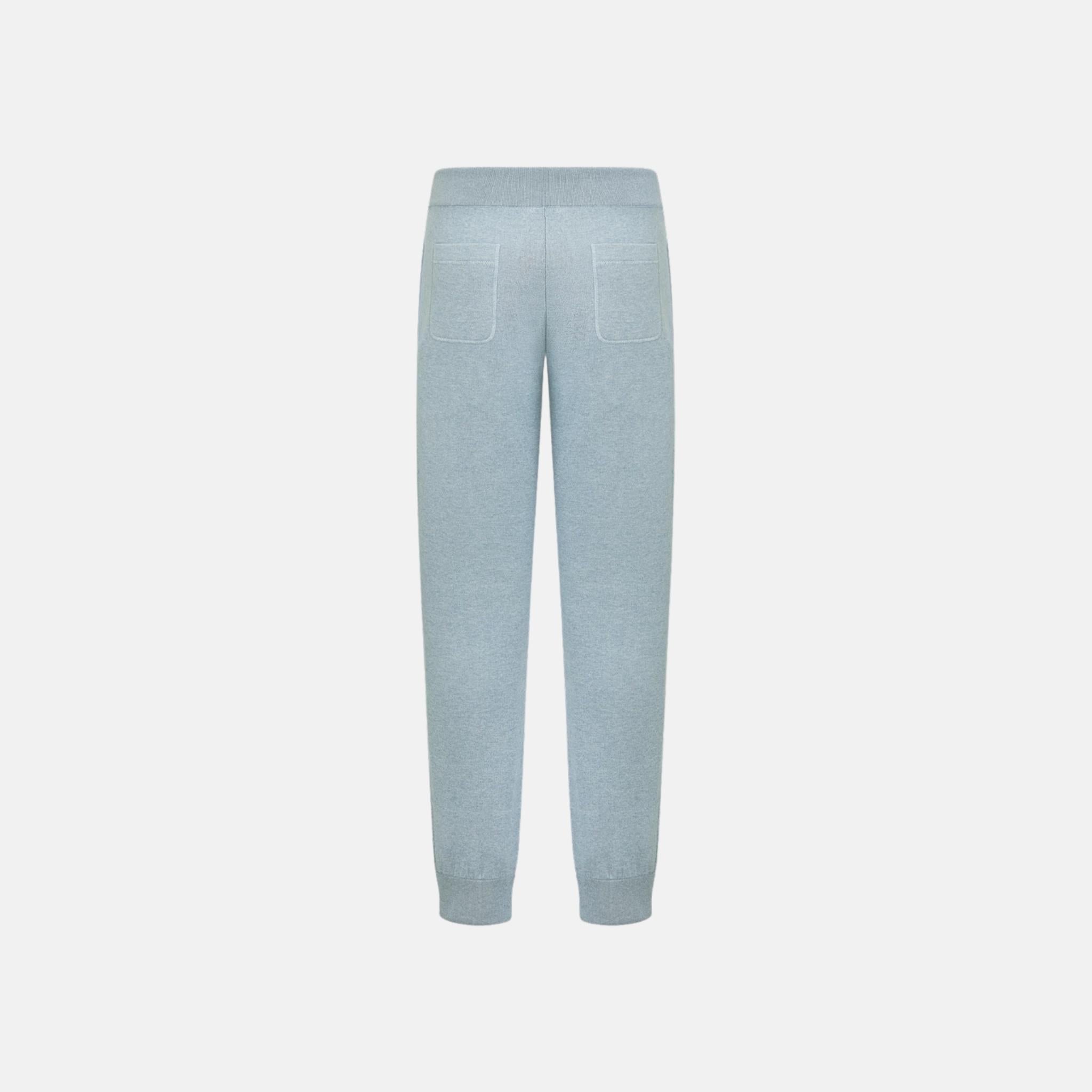 Dior Track Pants In Cotton And Cashmere Knit, Blue, Back