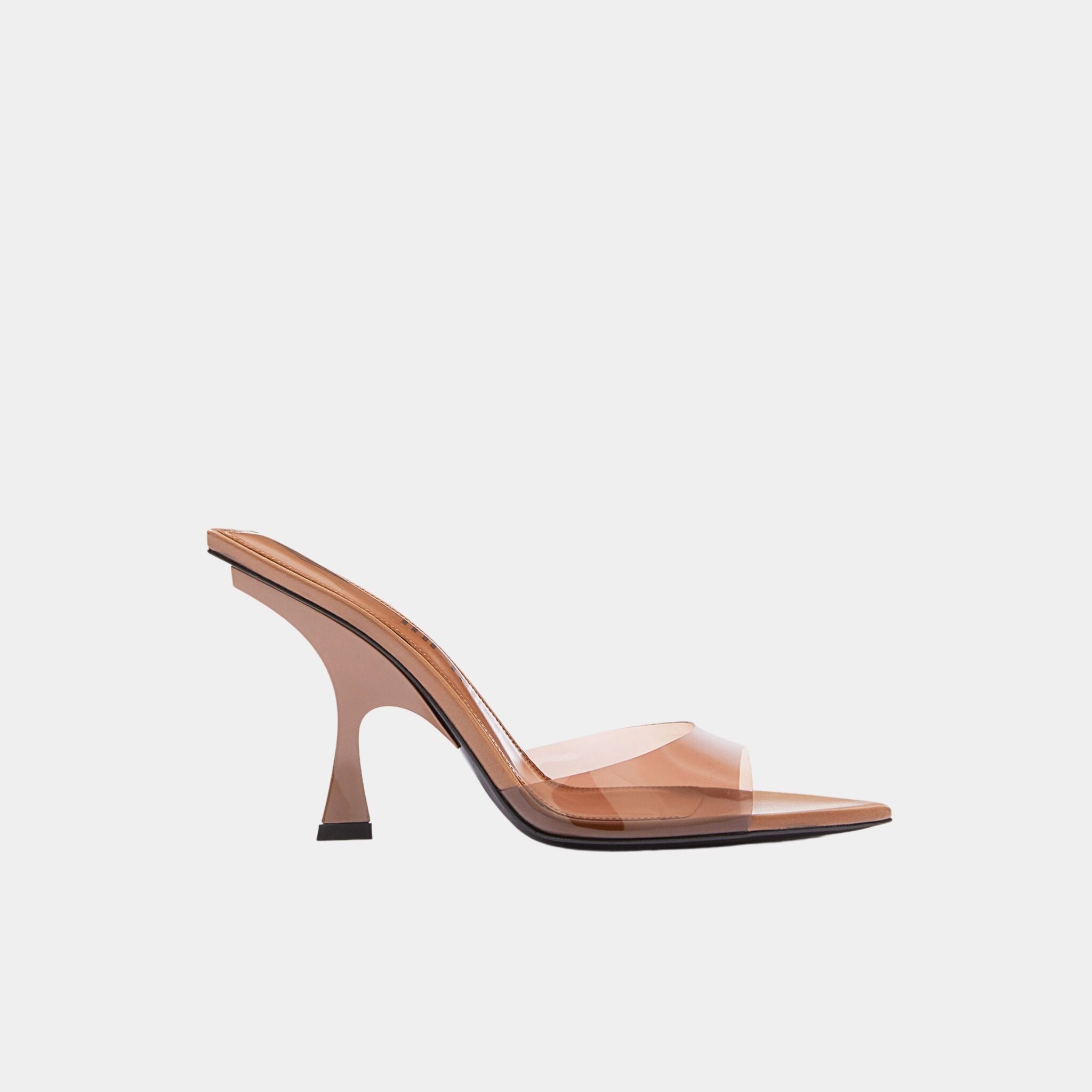 The Attico Ester Chocolate PVC Mule with Lacquered Heel, Side