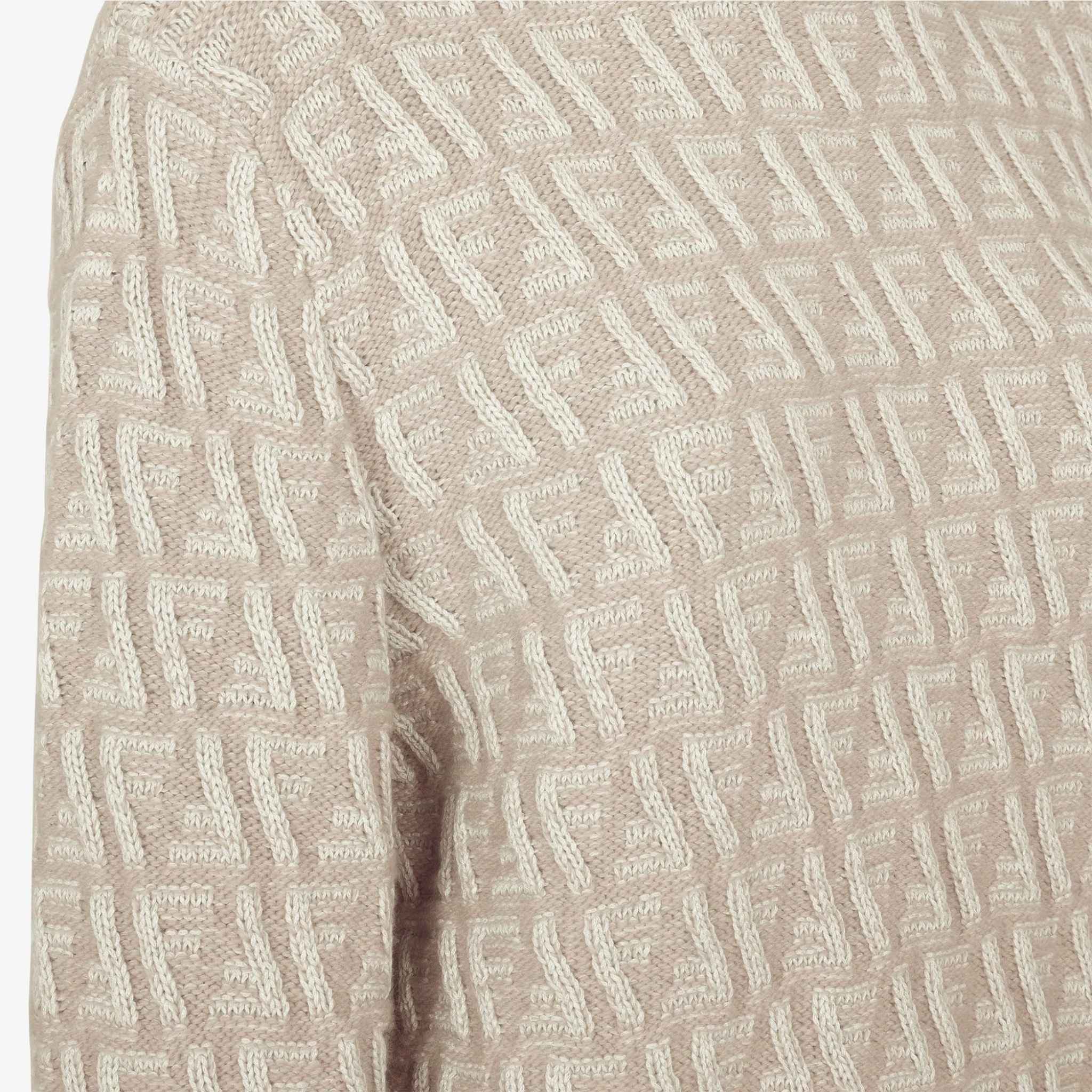 Fendi Beige FF Wool And Cashmere Turtleneck Jumper, Close