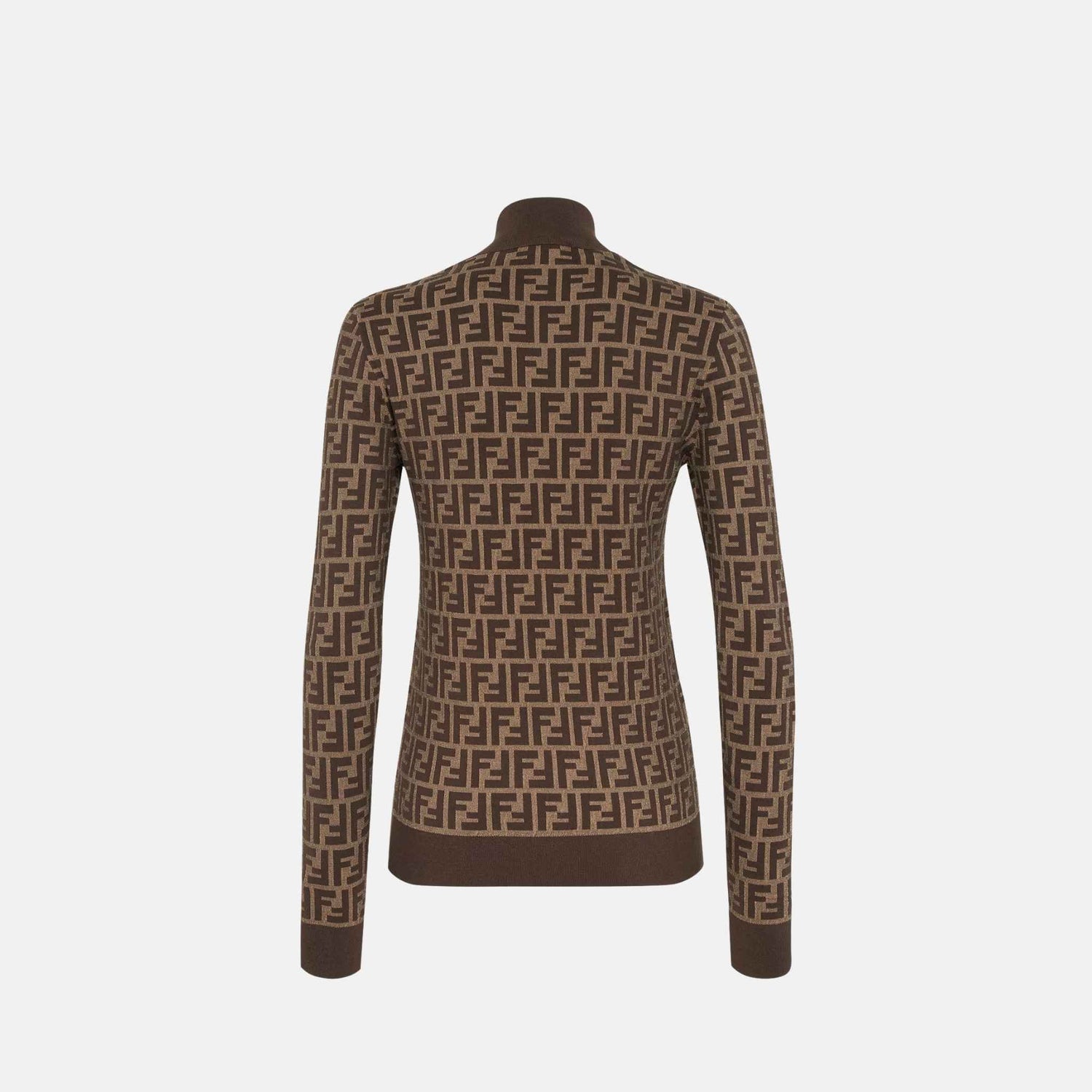 Fendi Jumper In Brown FF Cotton, Back