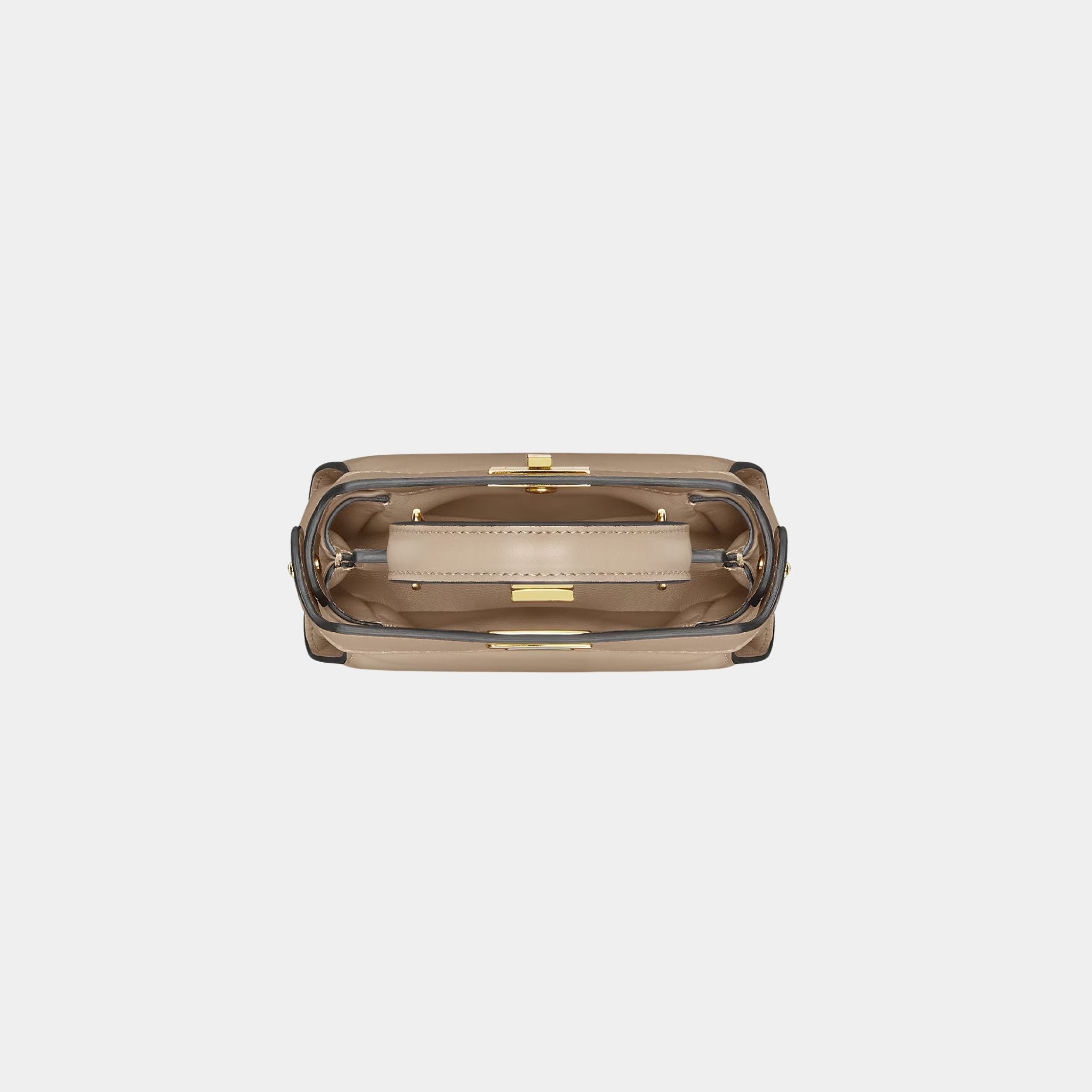 Fendi Nano Peekaboo Nappa Leather Bag, Dove Grey, Top