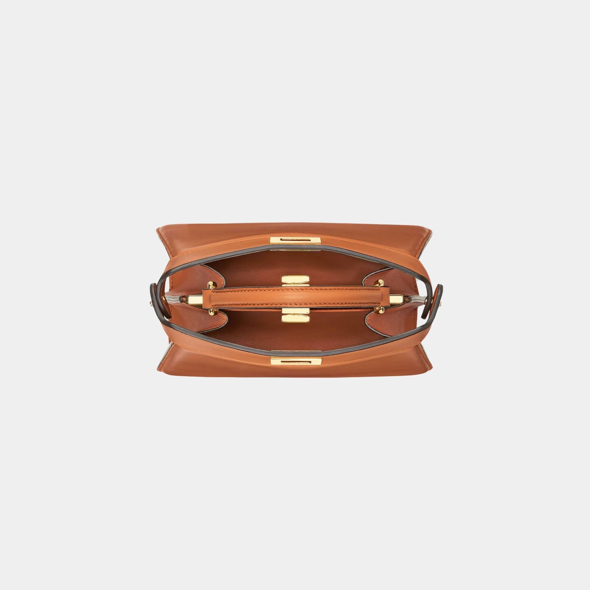 Fendi Peekaboo ISeeU Petite Padded Nappa Leather Bag, Brown, Top