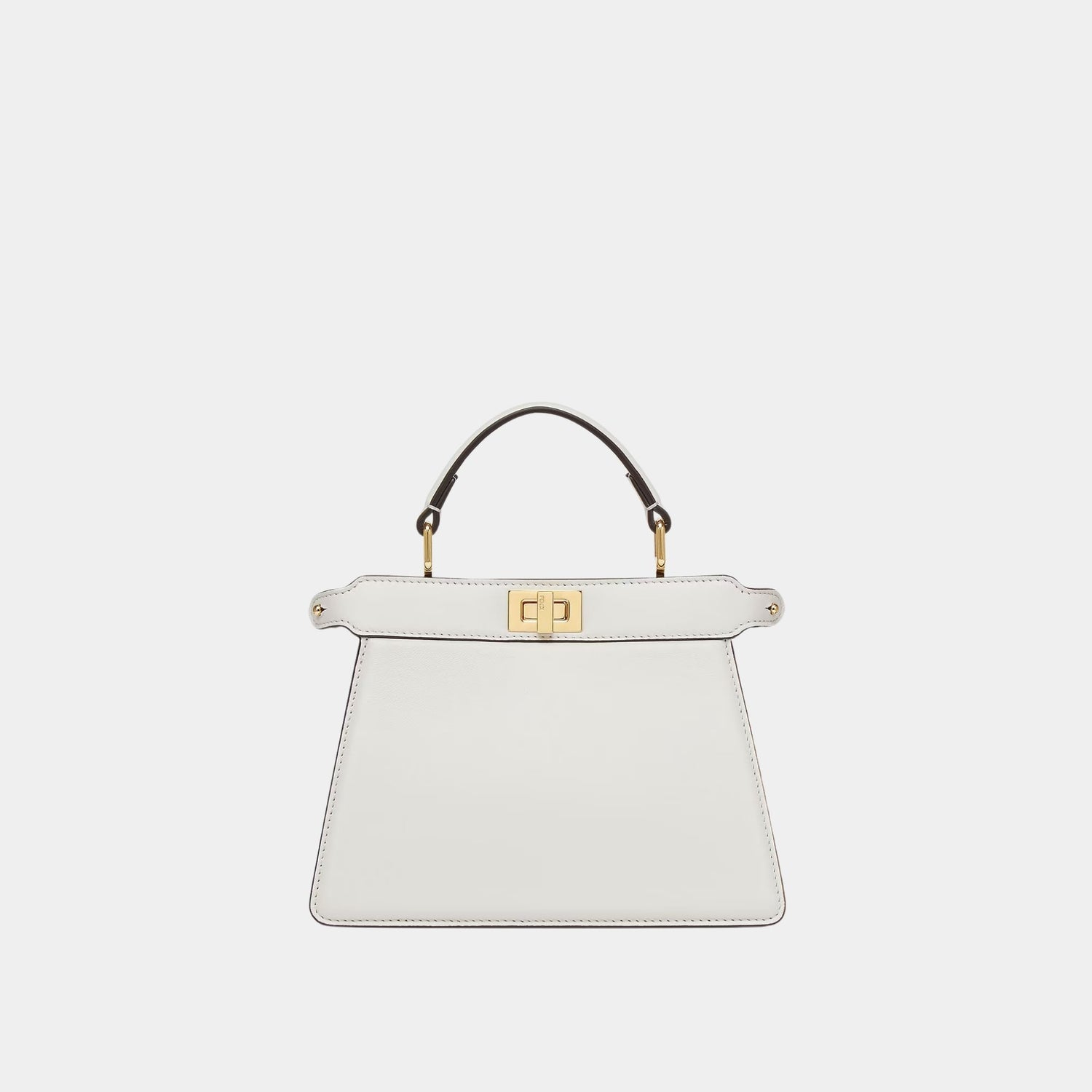 Fendi Peekaboo ISeeU Petite Padded Nappa Leather Bag, White, Front