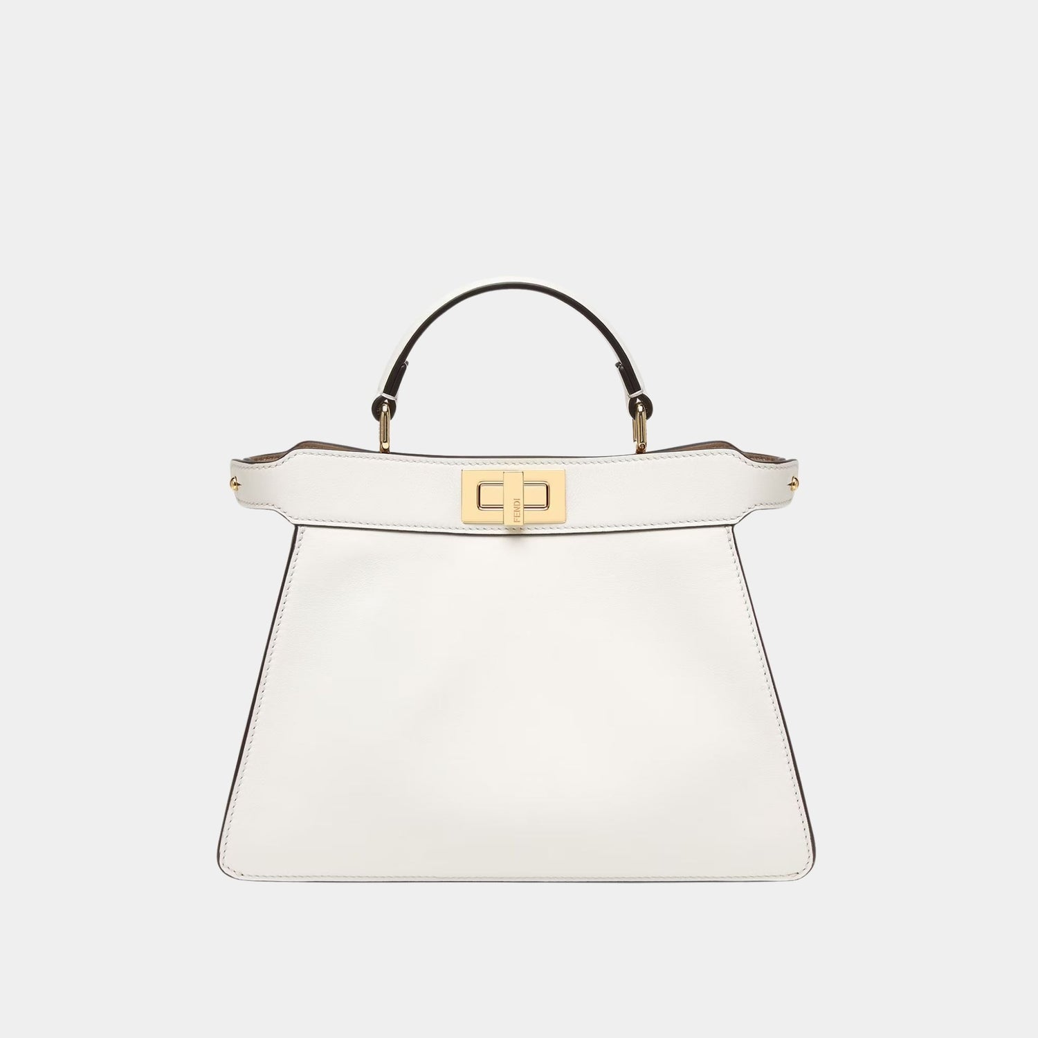 Fendi Peekaboo ISeeU Small Calf Leather Bag, White, Front