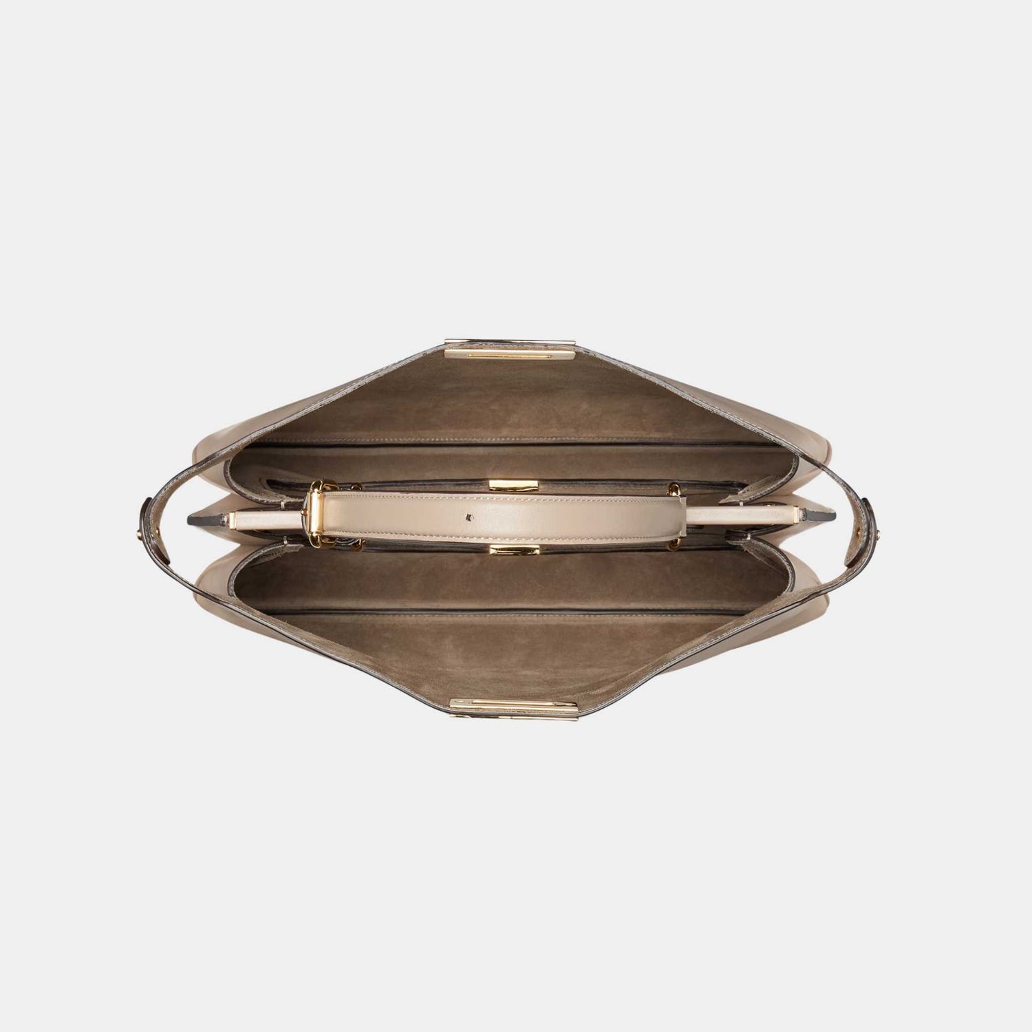 Fendi Peekaboo Soft Large Leather Bag, Dove Grey, Top