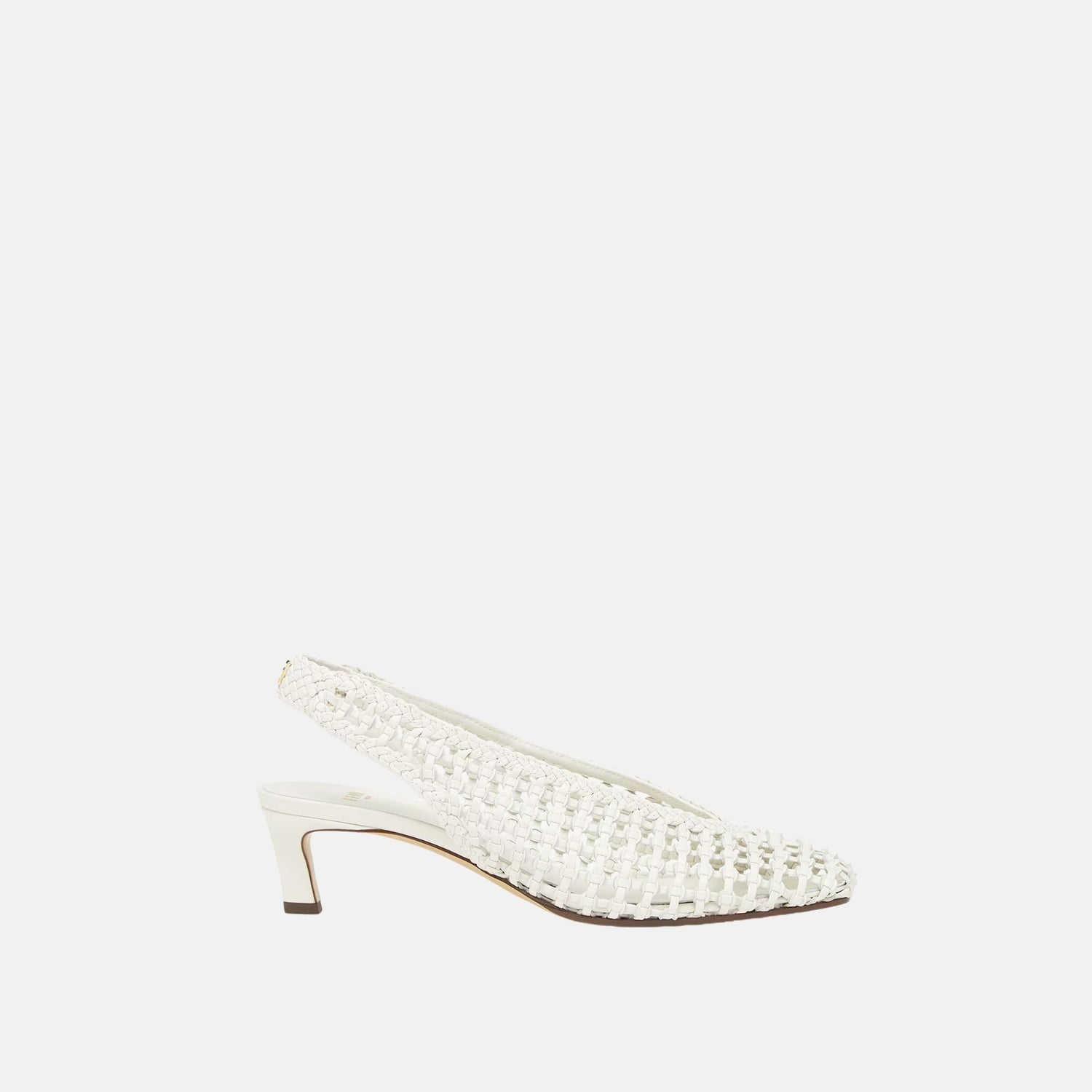 Fendi Slingbacks Leather Low Heeled, White, Side