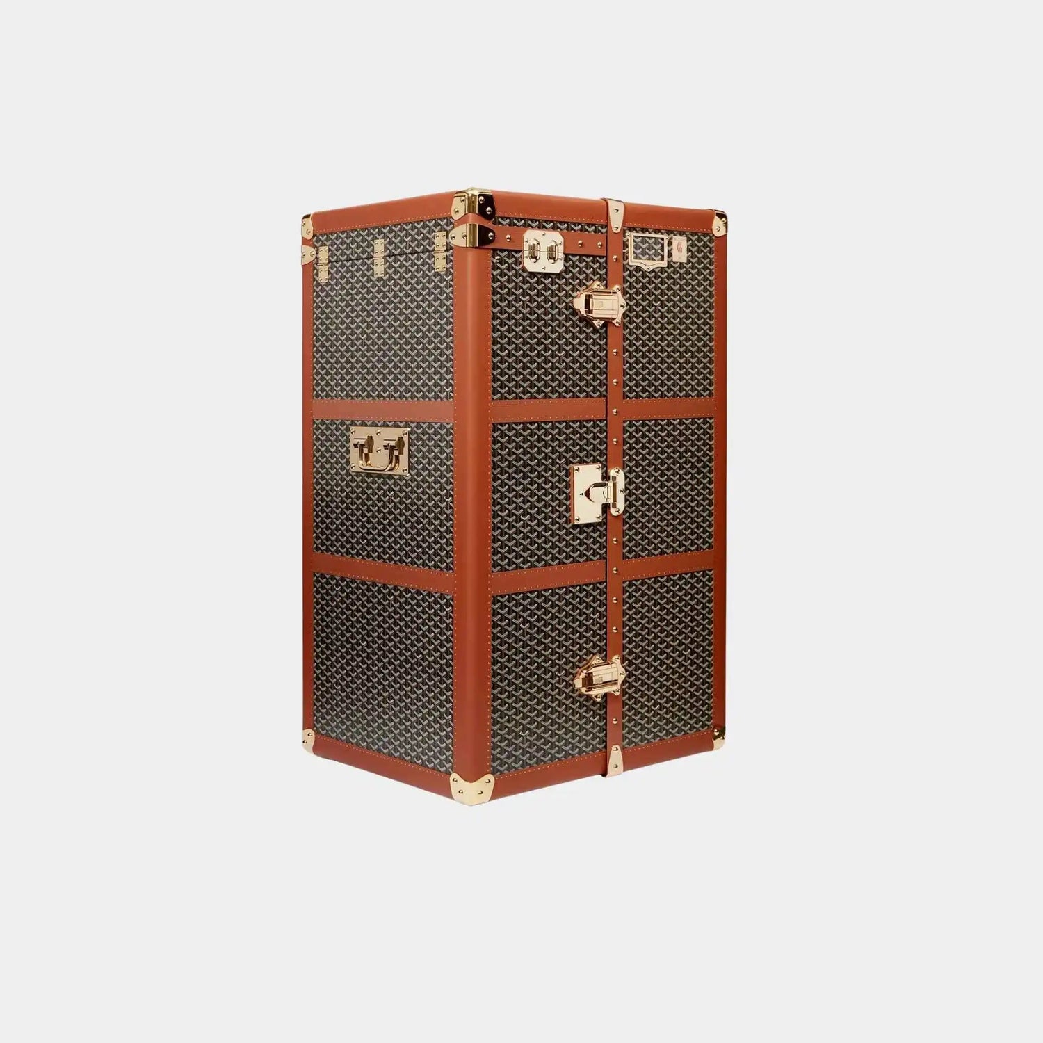 Goyard Armoire Trunk, Black, Tan, Front