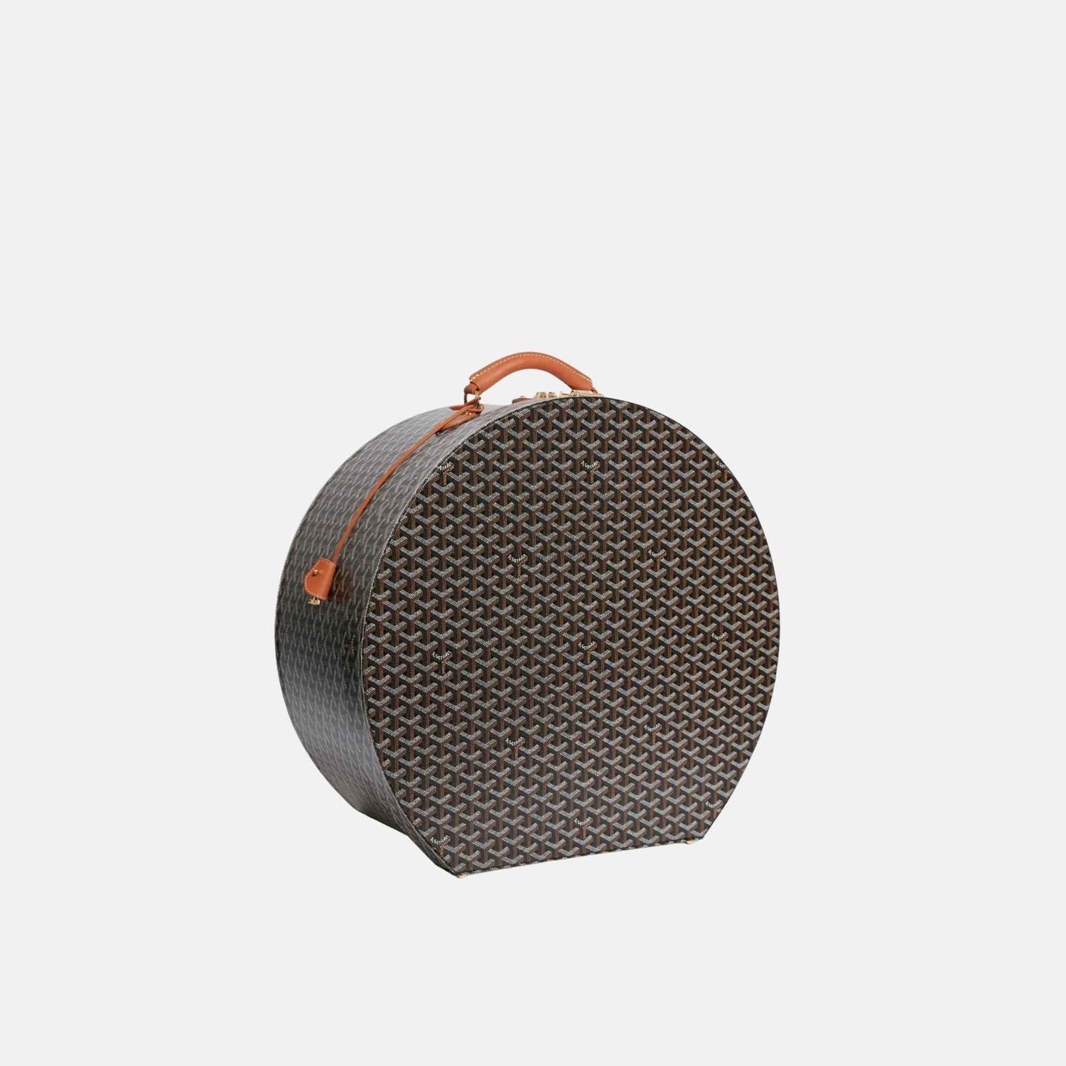 Goyard Boite Chapeau, Black and Tan, Front