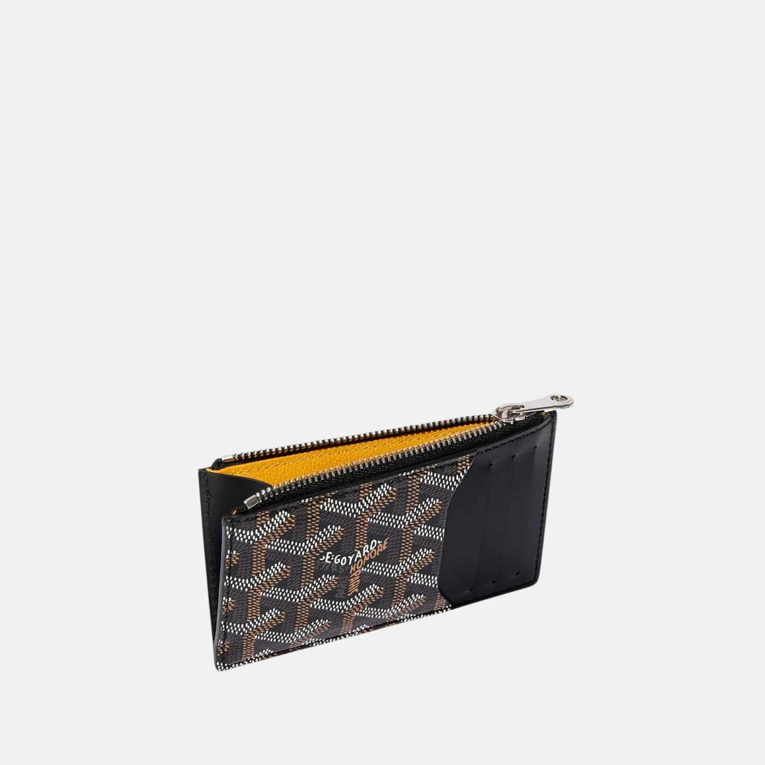 Goyard Bourbon Zipped Card Holder, Black, Inside