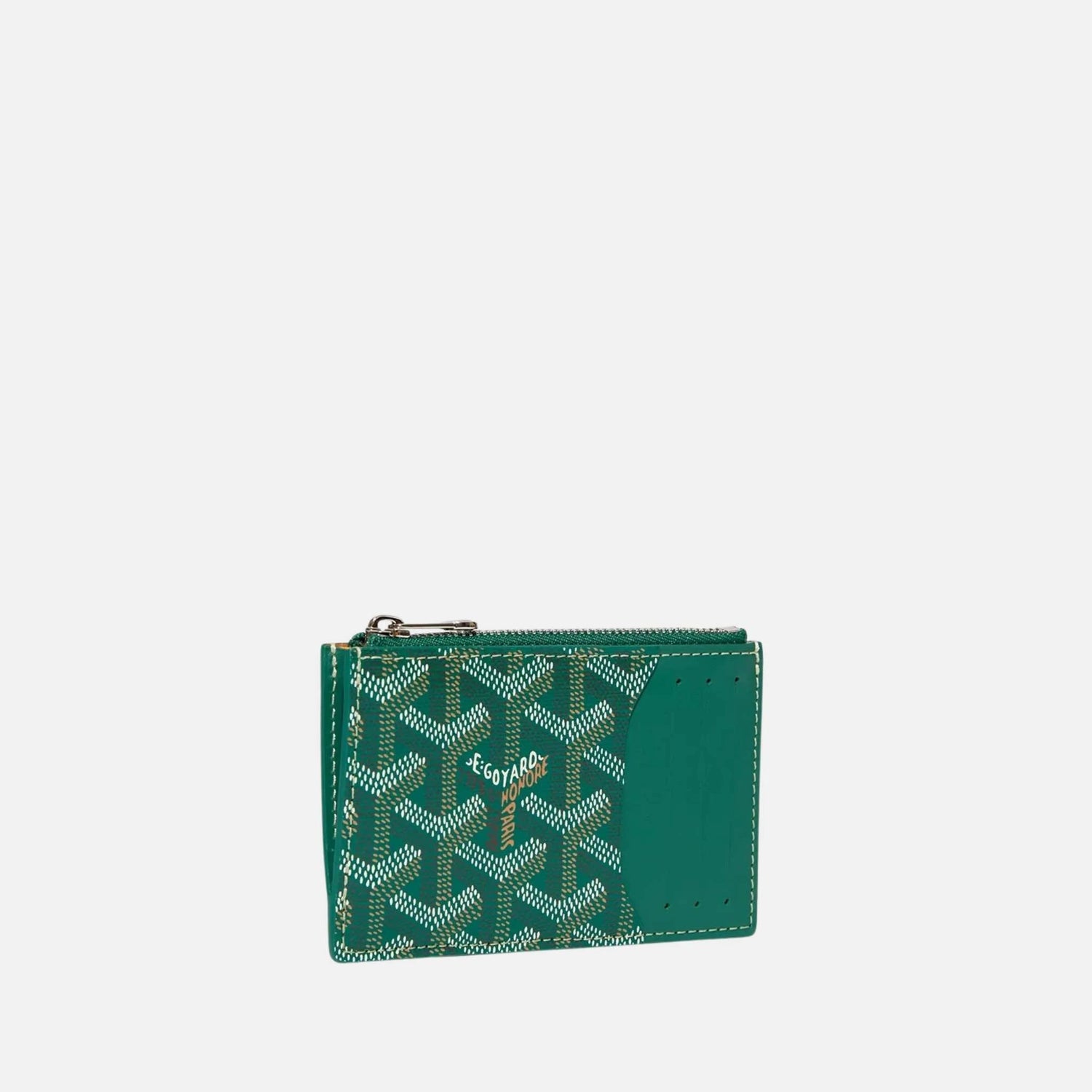 Goyard Bourbon Zipped Card Holder, Green, Front