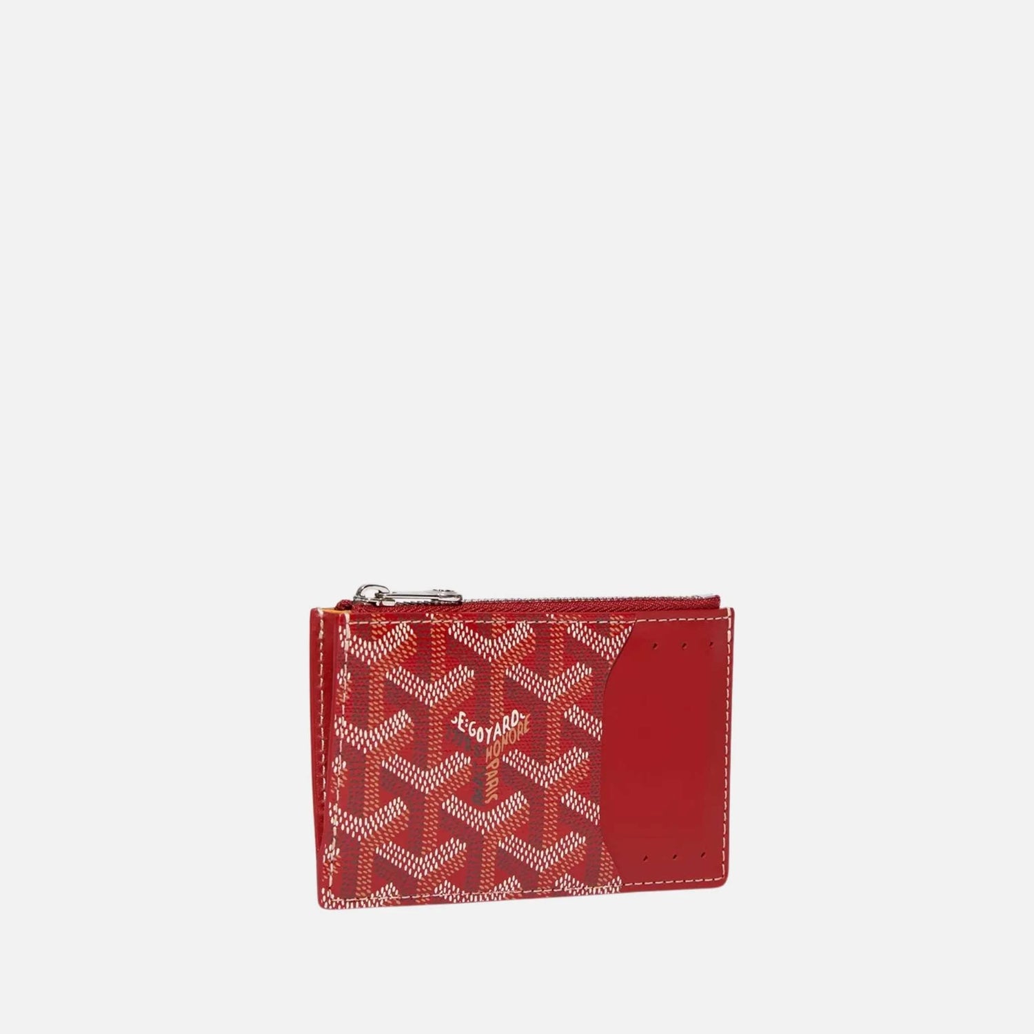 Goyard Bourbon Zipped Card Holder, Red, Front
