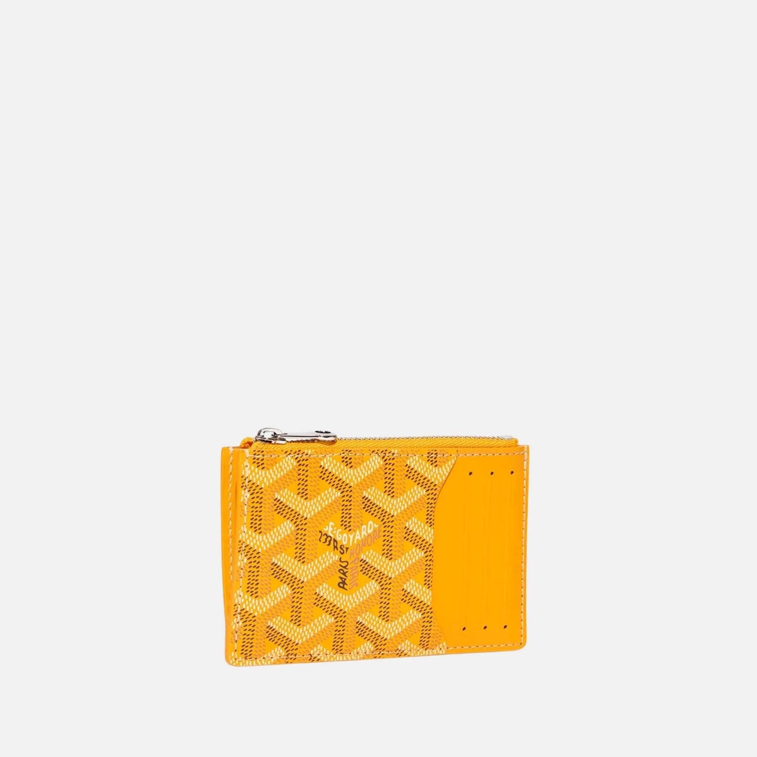 Goyard Bourbon Zipped Card Holder, Yellow, Front