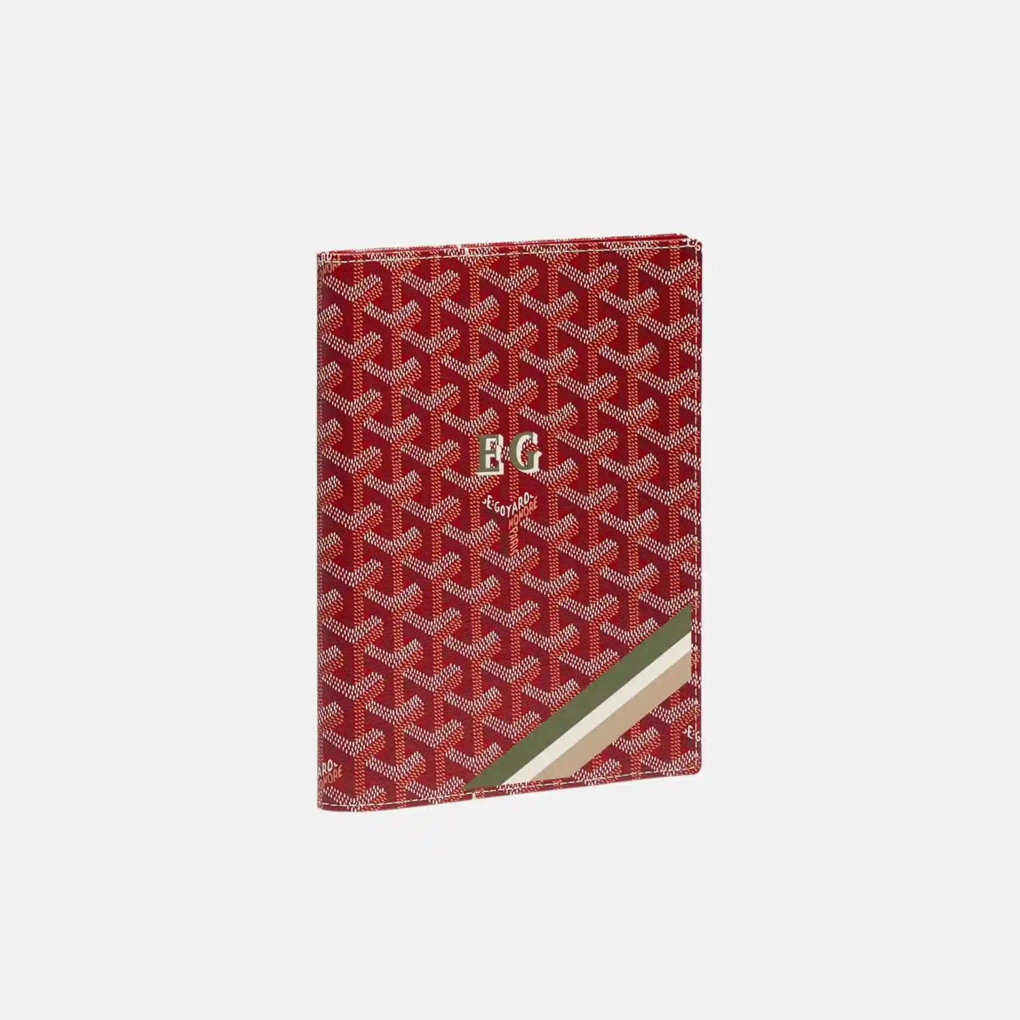 Goyard Castiglione Cover Stripes and Initials, Red