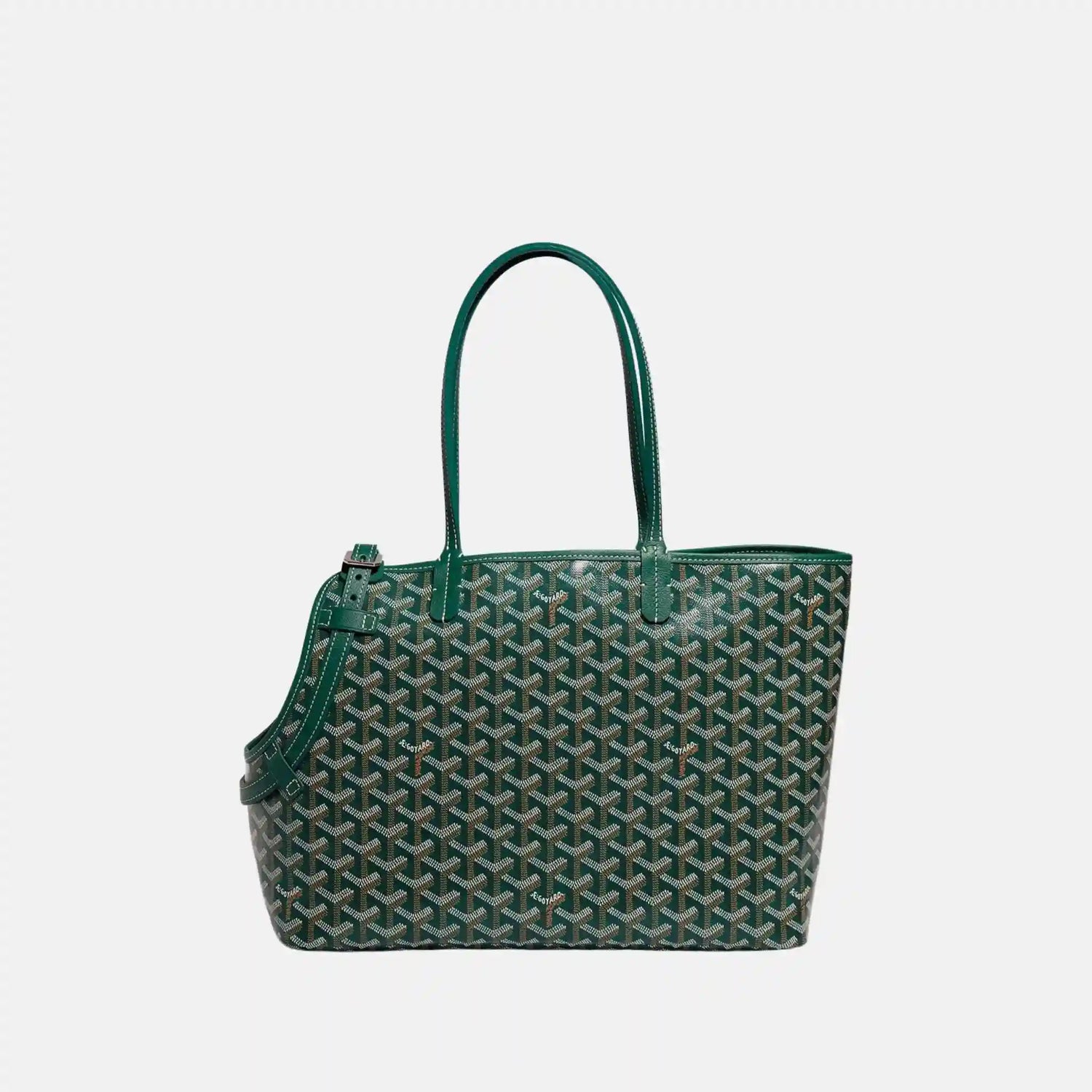Goyard Chien Gris Luxury Pet Travel Bag, Green, Front