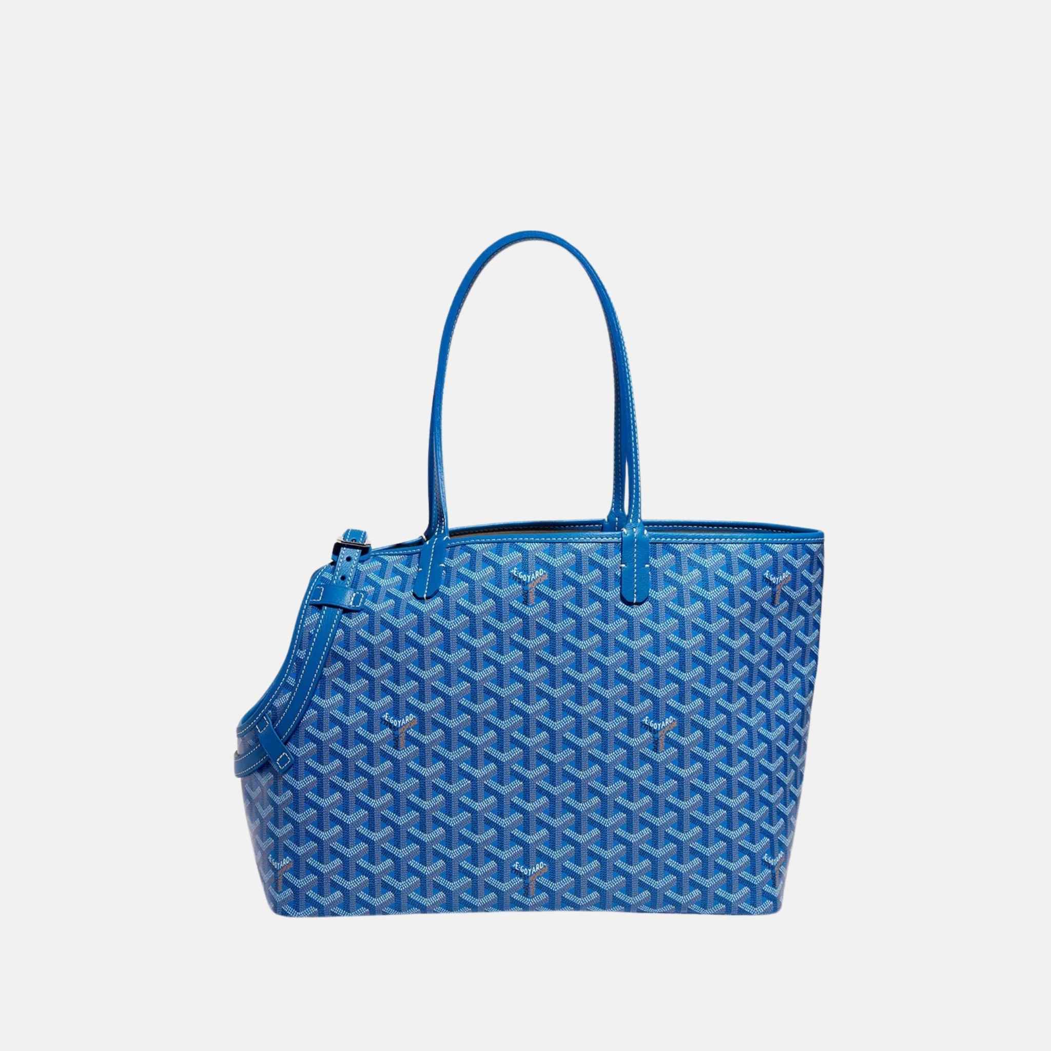 Goyard Chien Gris Luxury Pet Travel Bag, Sky Blue, Front