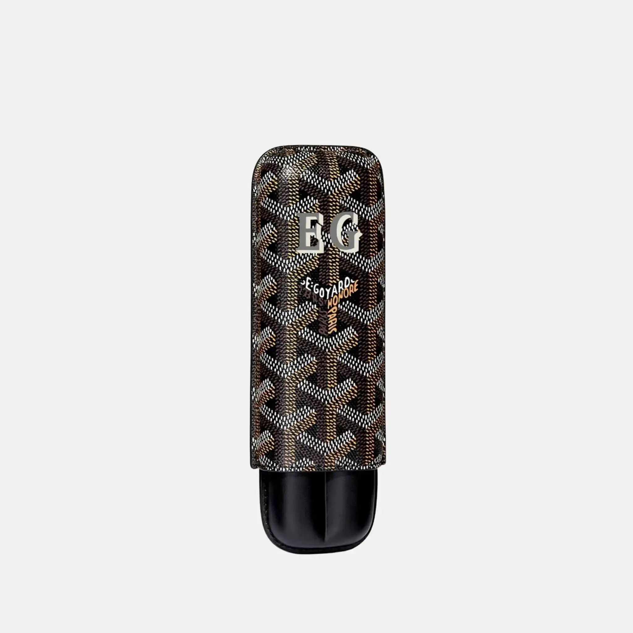 Goyard Churchill 2 Cigar Case Initials, Black