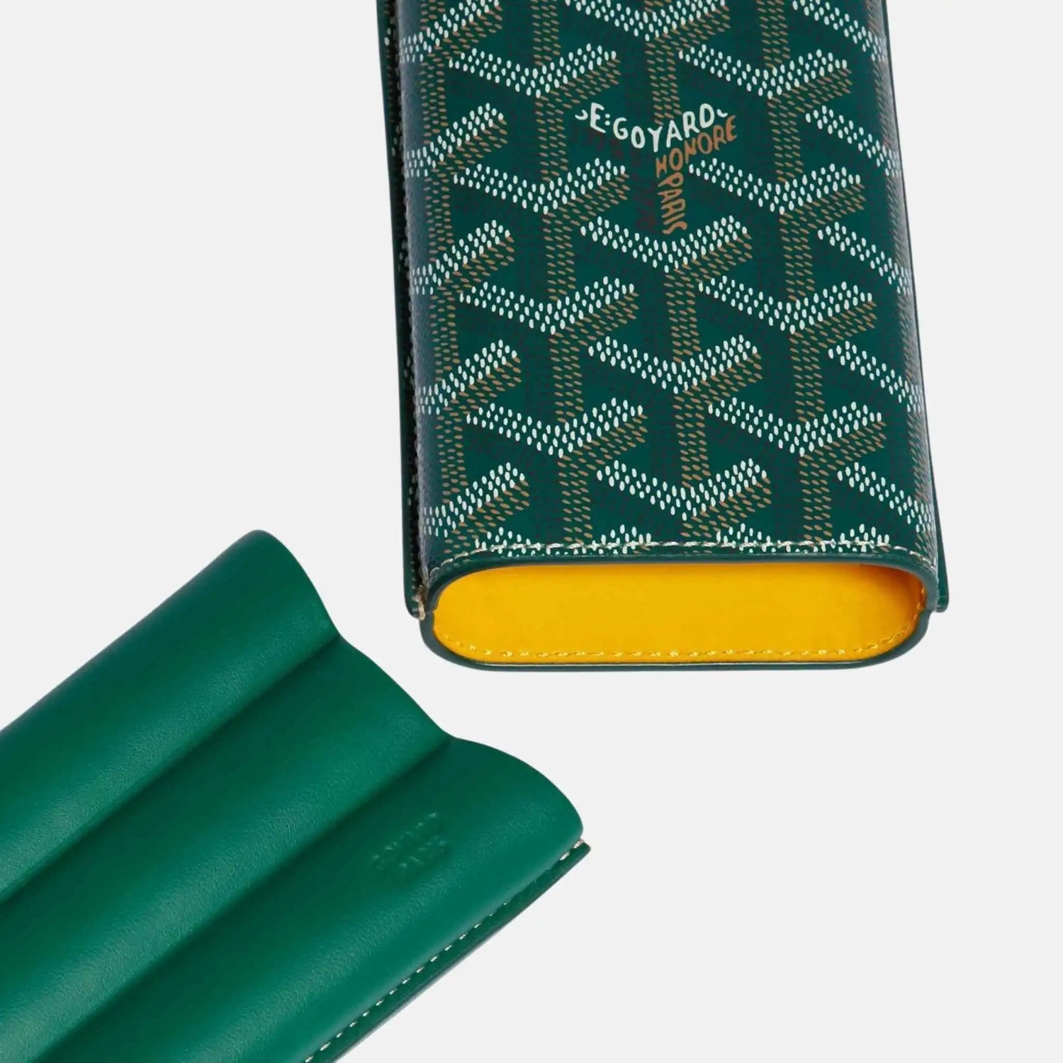 Goyard Churchill 3 Cigar Case, Green, Inside